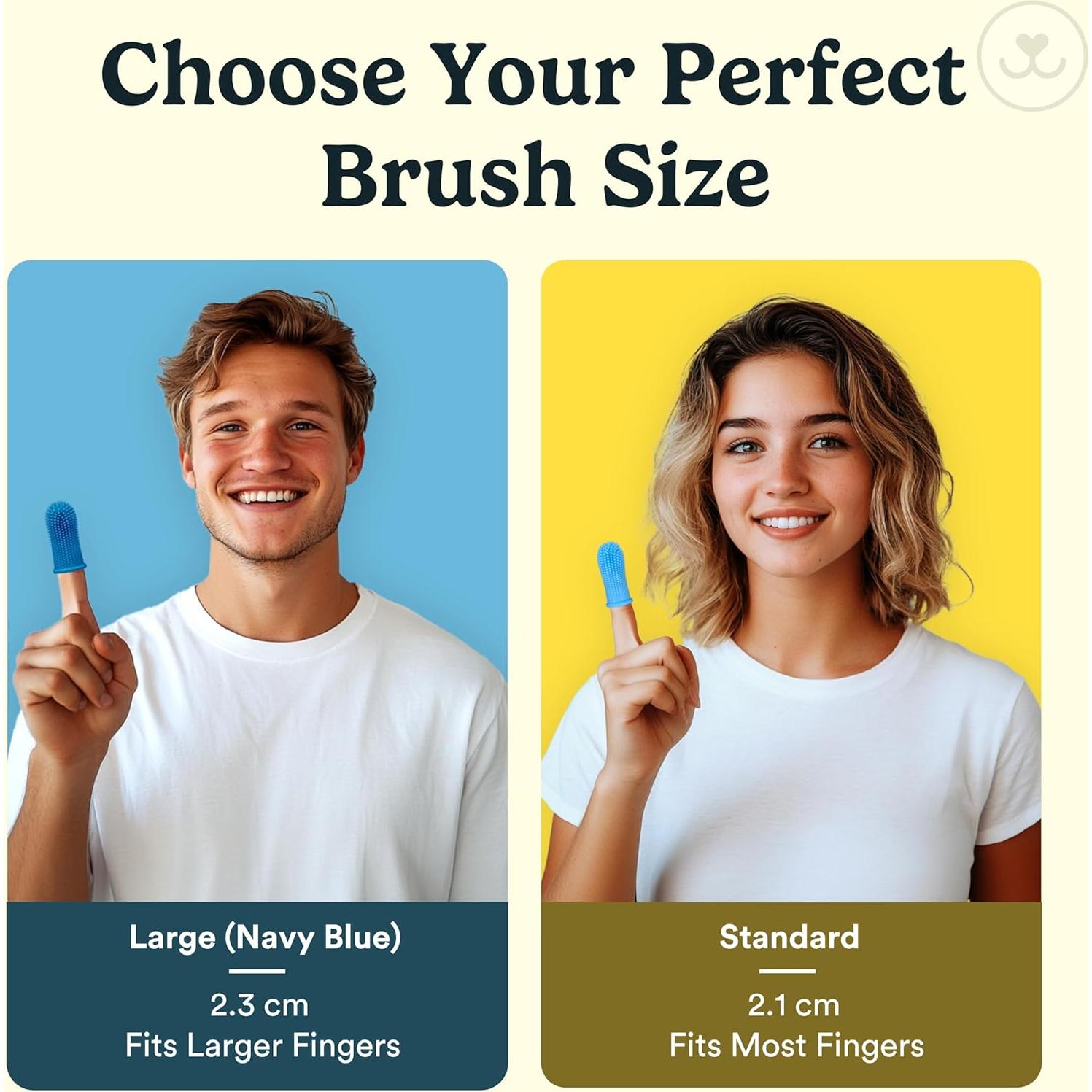 Cepillo de Dientes para Perros Jasper 360° - Paquete de 4 Claro