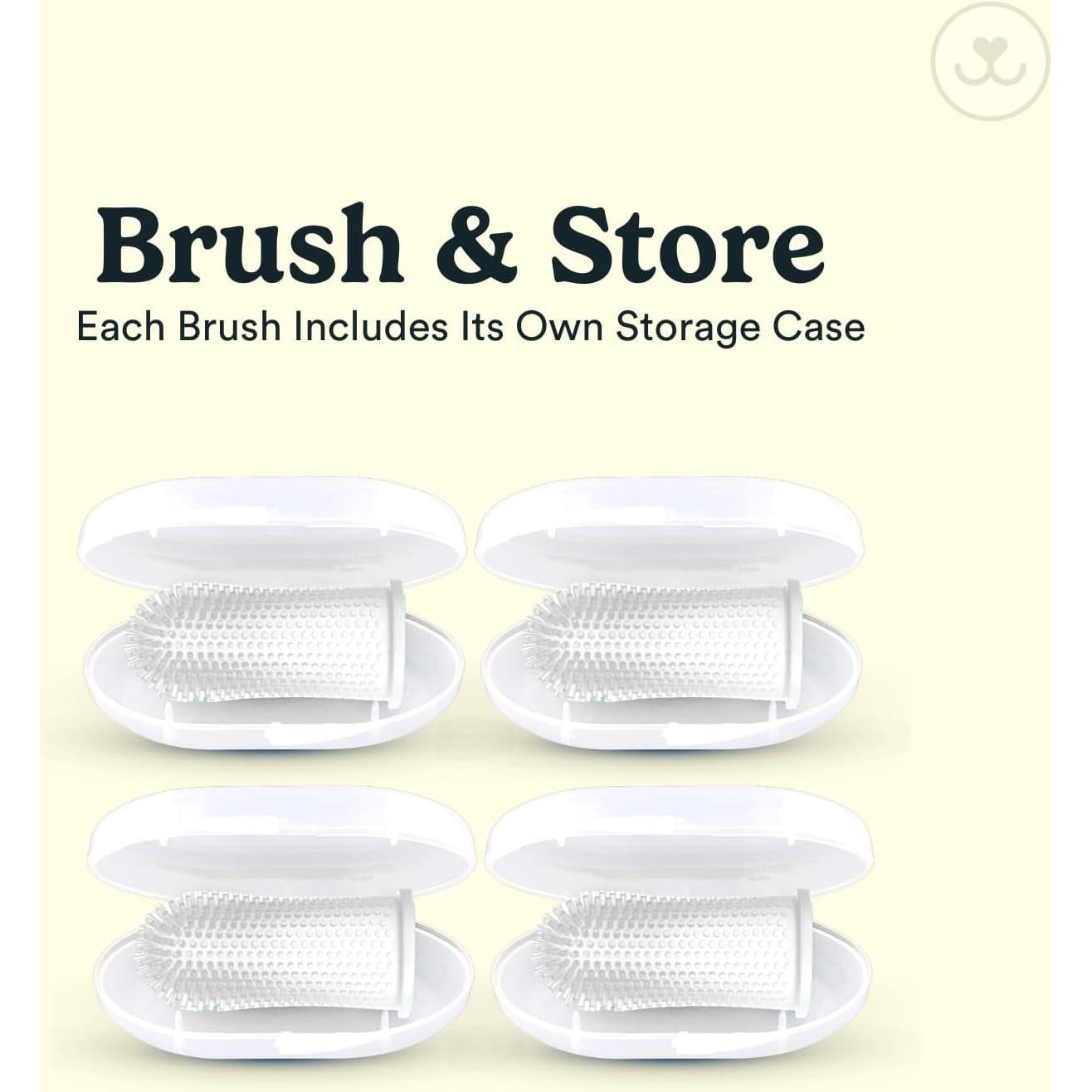 Cepillo de Dientes para Perros Jasper 360° - Paquete de 4 Claro