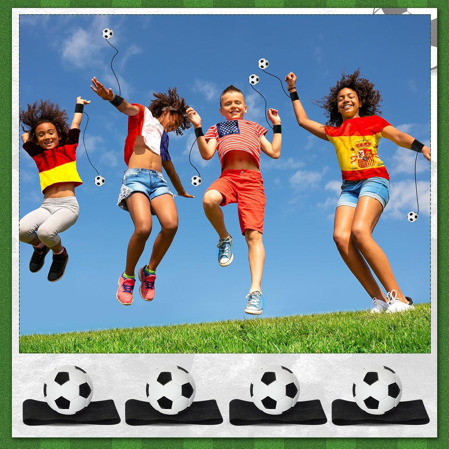 Jerify 30 Pcs Bola de Retorno de Muñeca Fútbol Ajustable