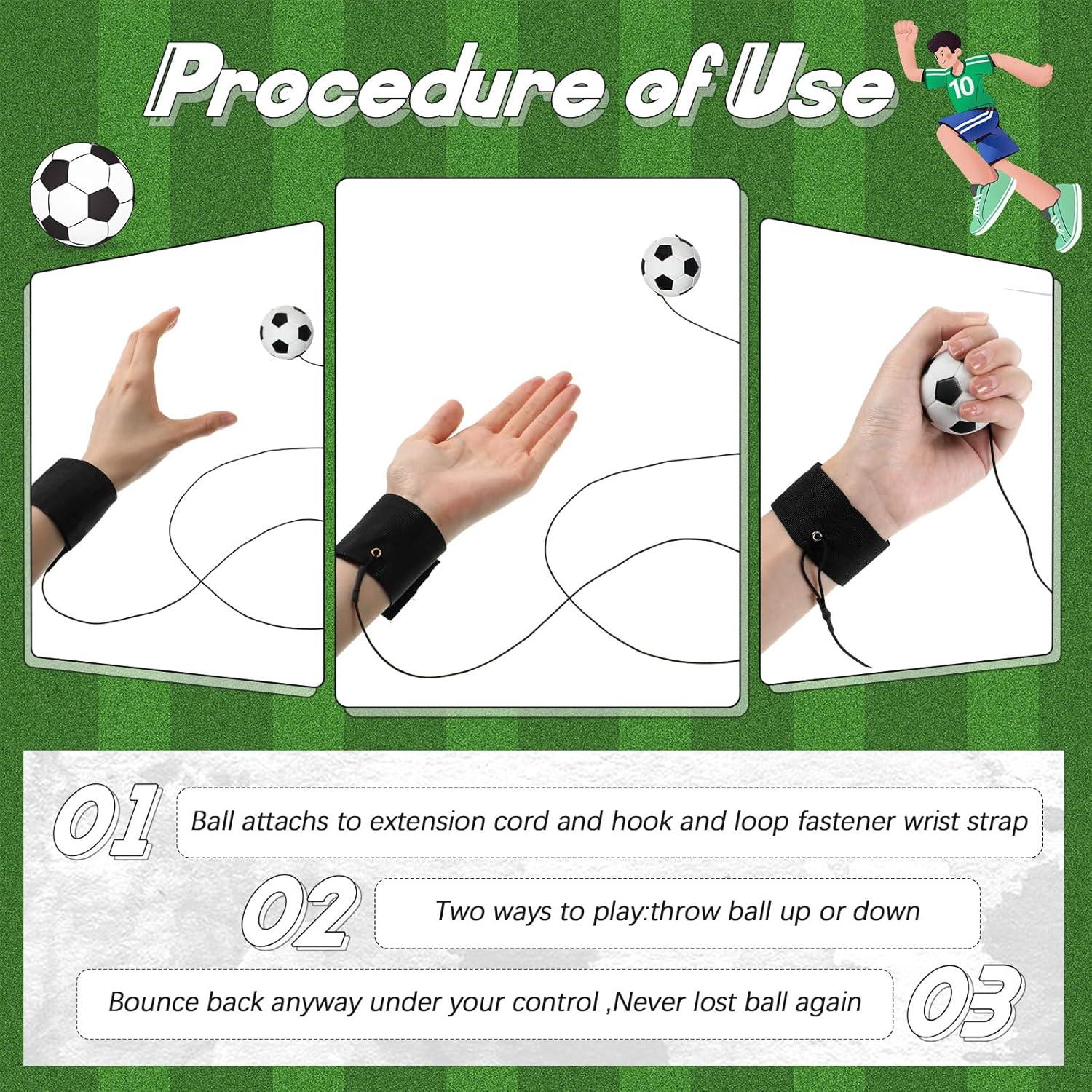 Jerify 30 Pcs Bola de Retorno de Muñeca Fútbol Ajustable