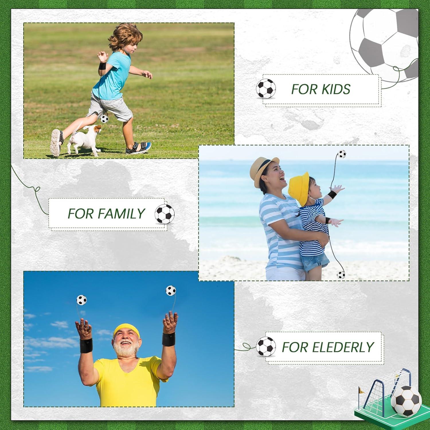 Jerify 30 Pcs Bola de Retorno de Muñeca Fútbol Ajustable