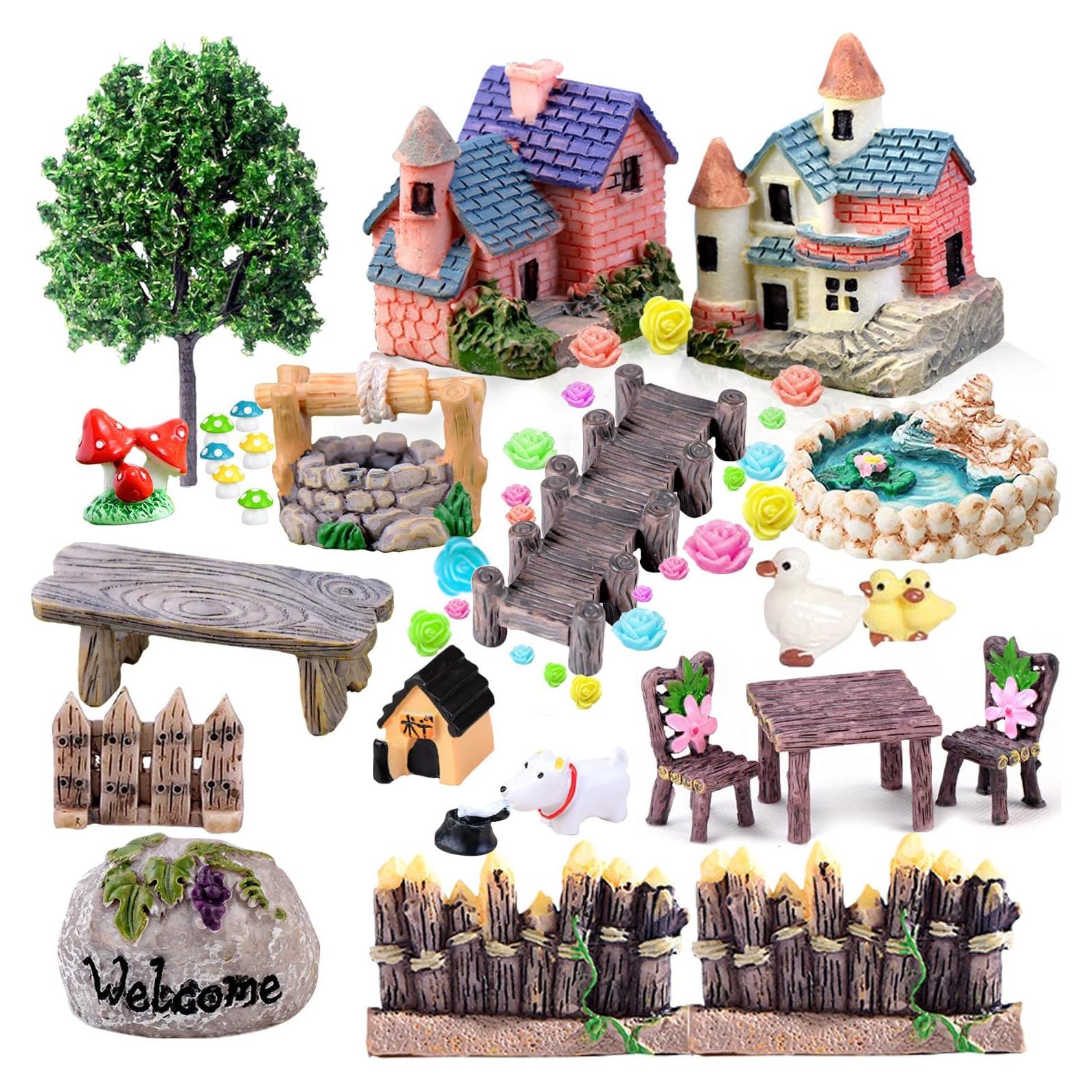 Kit de Jardín de Hadas CHAKANLX 48 Piezas Decorativas