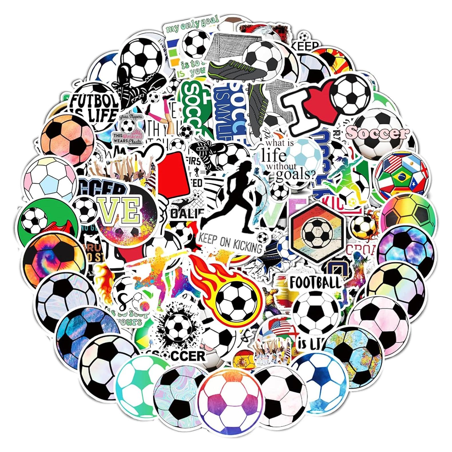 100 Stickers de Fútbol Kiouposy para Niños y Adolescentes