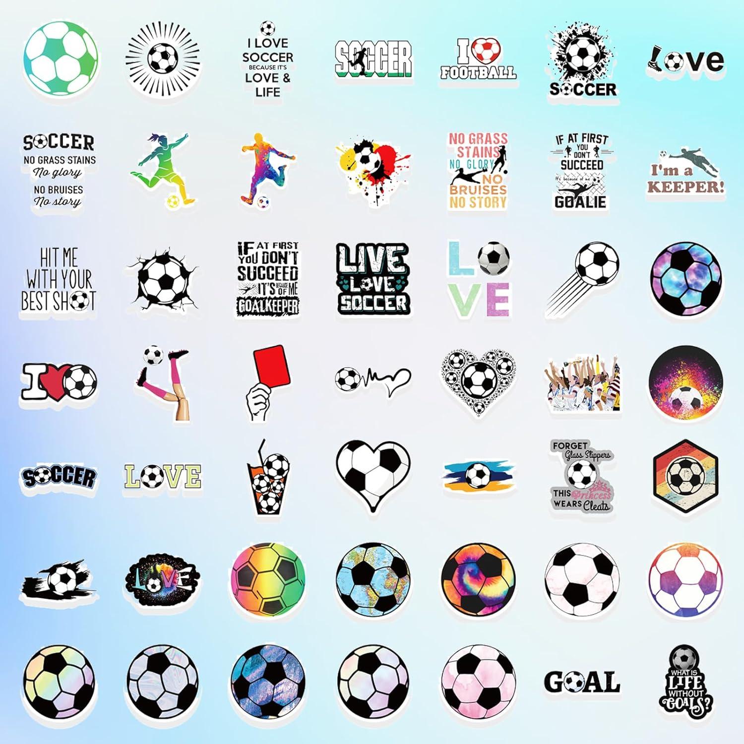 100 Stickers de Fútbol Kiouposy para Niños y Adolescentes