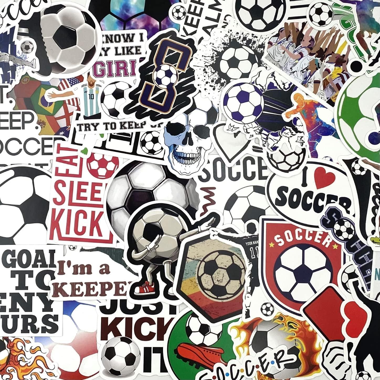 Pegatinas de Fútbol AOWDIAO 100 Piezas Impermeables