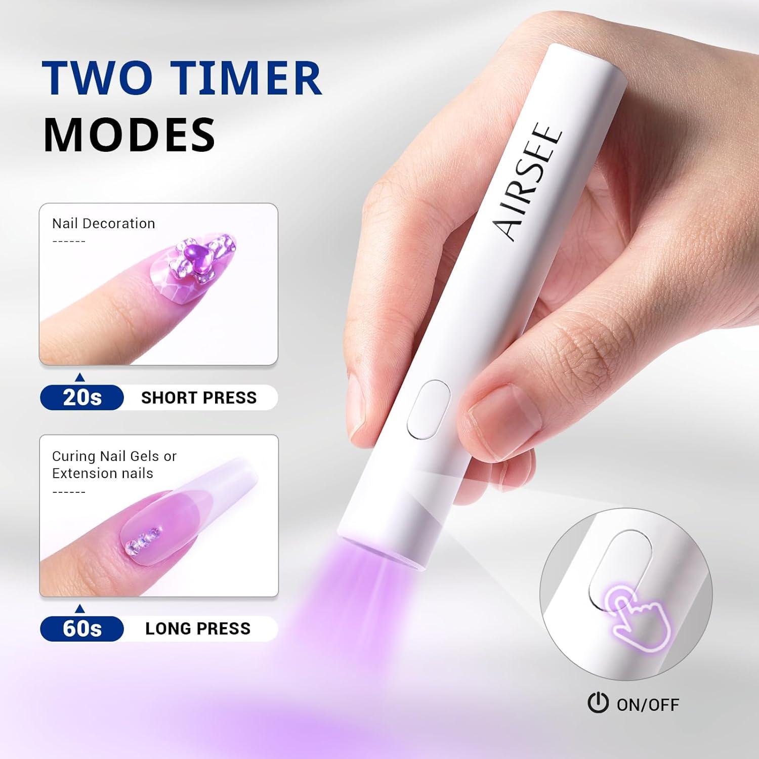 Luz UV Mini AIRSEE para Uñas de Gel Portátil Blanca