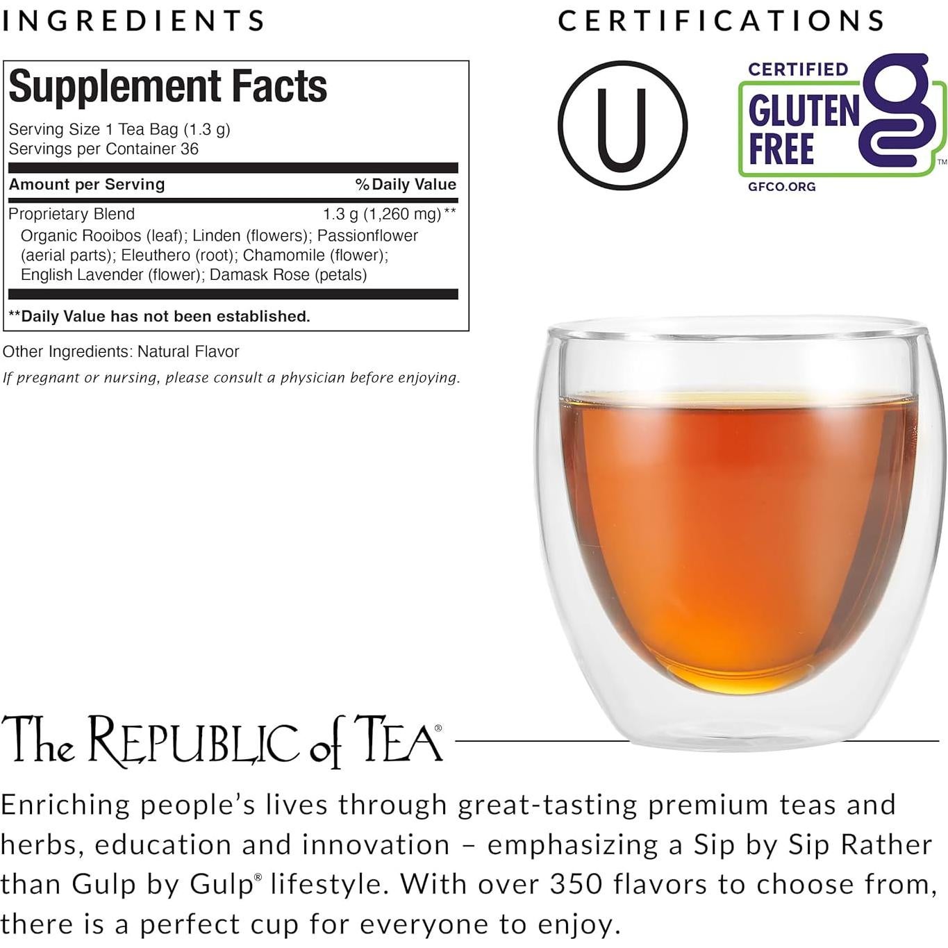 Té Relaxante La República del Té Rooibos 36 Cuentos