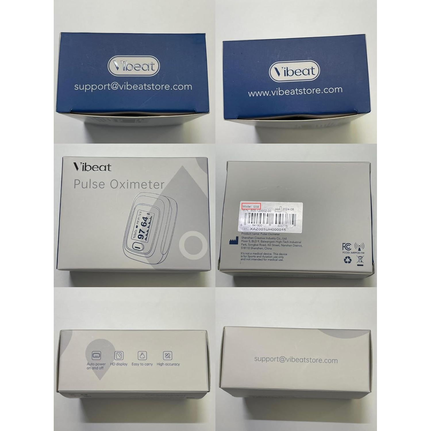 Oxímetro de Pulso Vibeat S5B, Monitor de Saturación de Oxígeno