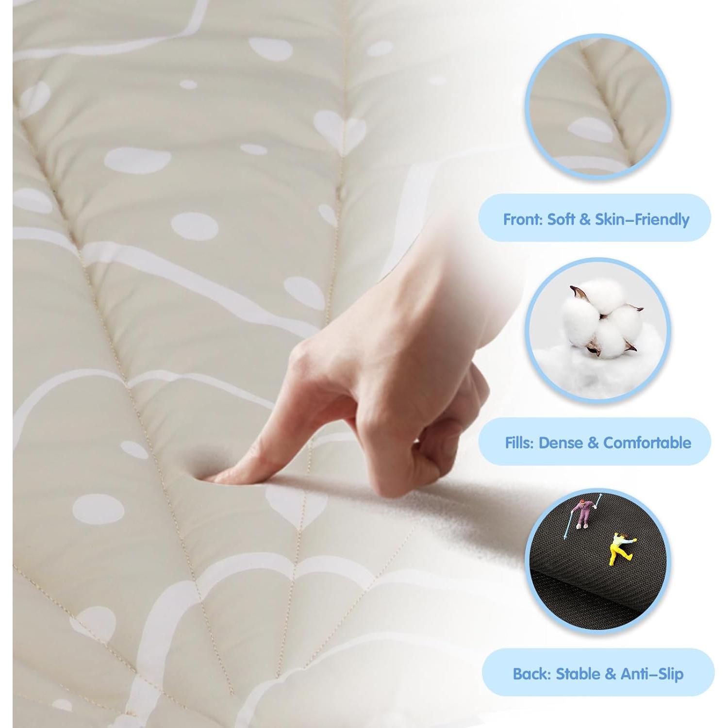 Alfombra de Juego para Bebés Concha Beige 6 Juguetes Desmontables