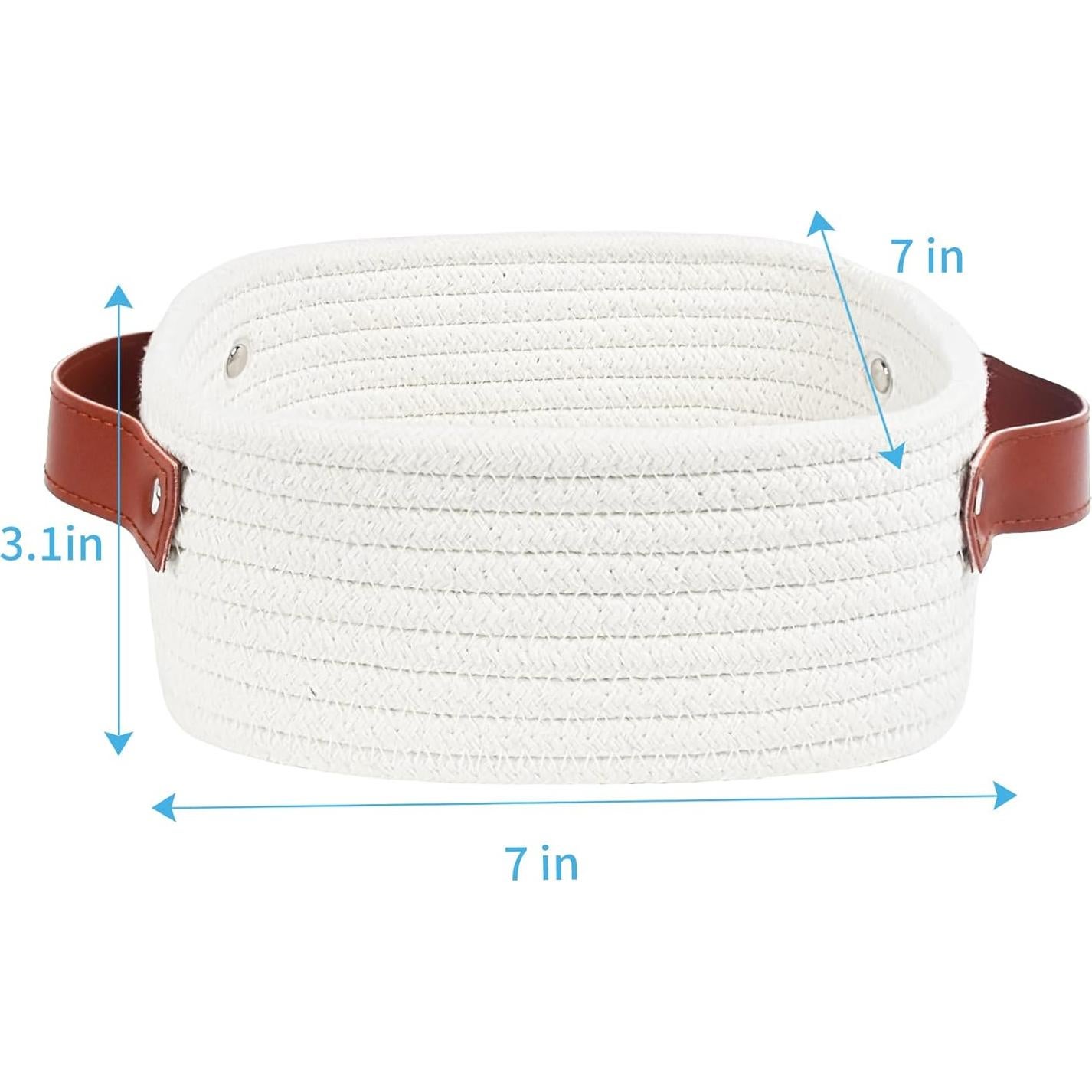 Cesta de Almacenamiento ABenkle Cuadrada 18x18x8 cm Blanca