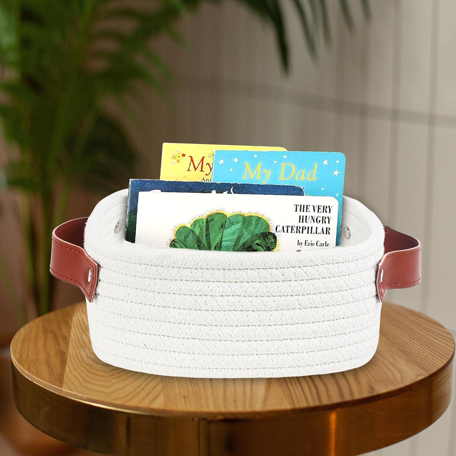 Cesta de Almacenamiento ABenkle Cuadrada 18x18x8 cm Blanca