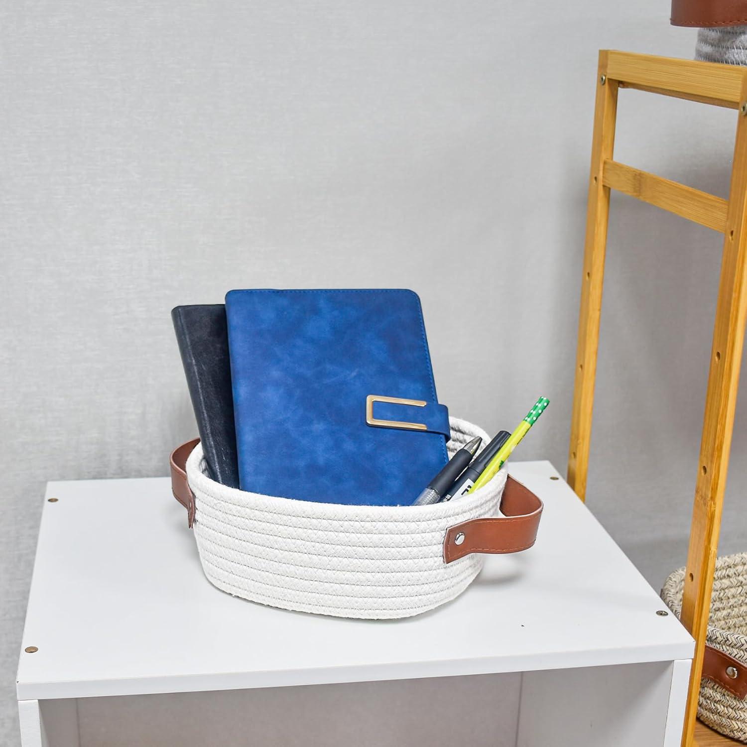 Cesta de Almacenamiento ABenkle Cuadrada 18x18x8 cm Blanca