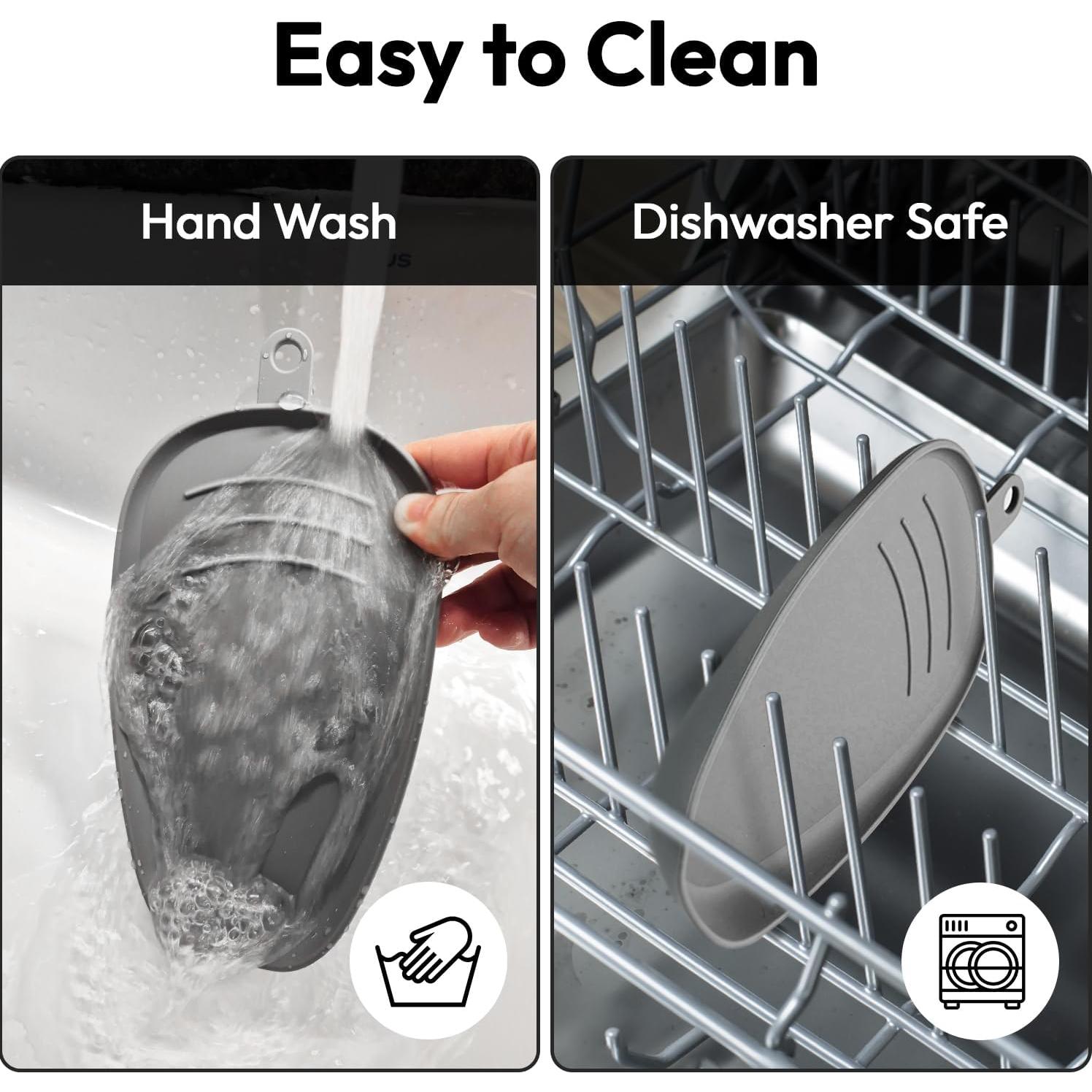 Carrotez Large Silicone Utensil Rest for Stove Top - Unbreakable Heat Resistant Silicone Spoon Rest for Kitchen Countertop - Oversized Wide Non-Scratch Spoon Holder for Camping - Grey