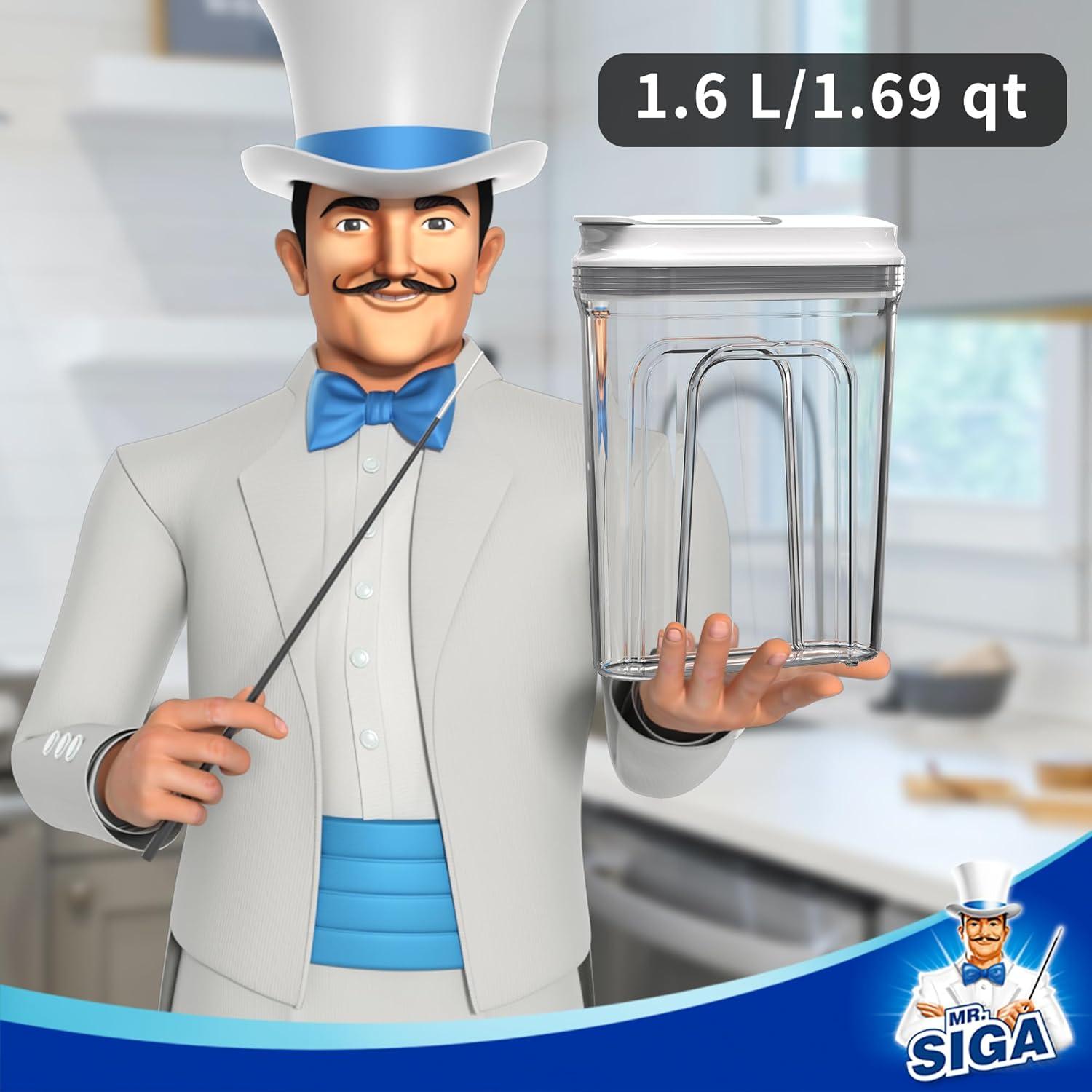 Conjunto de dispensadores de cereal herméticos MR.SIGA 1.6L