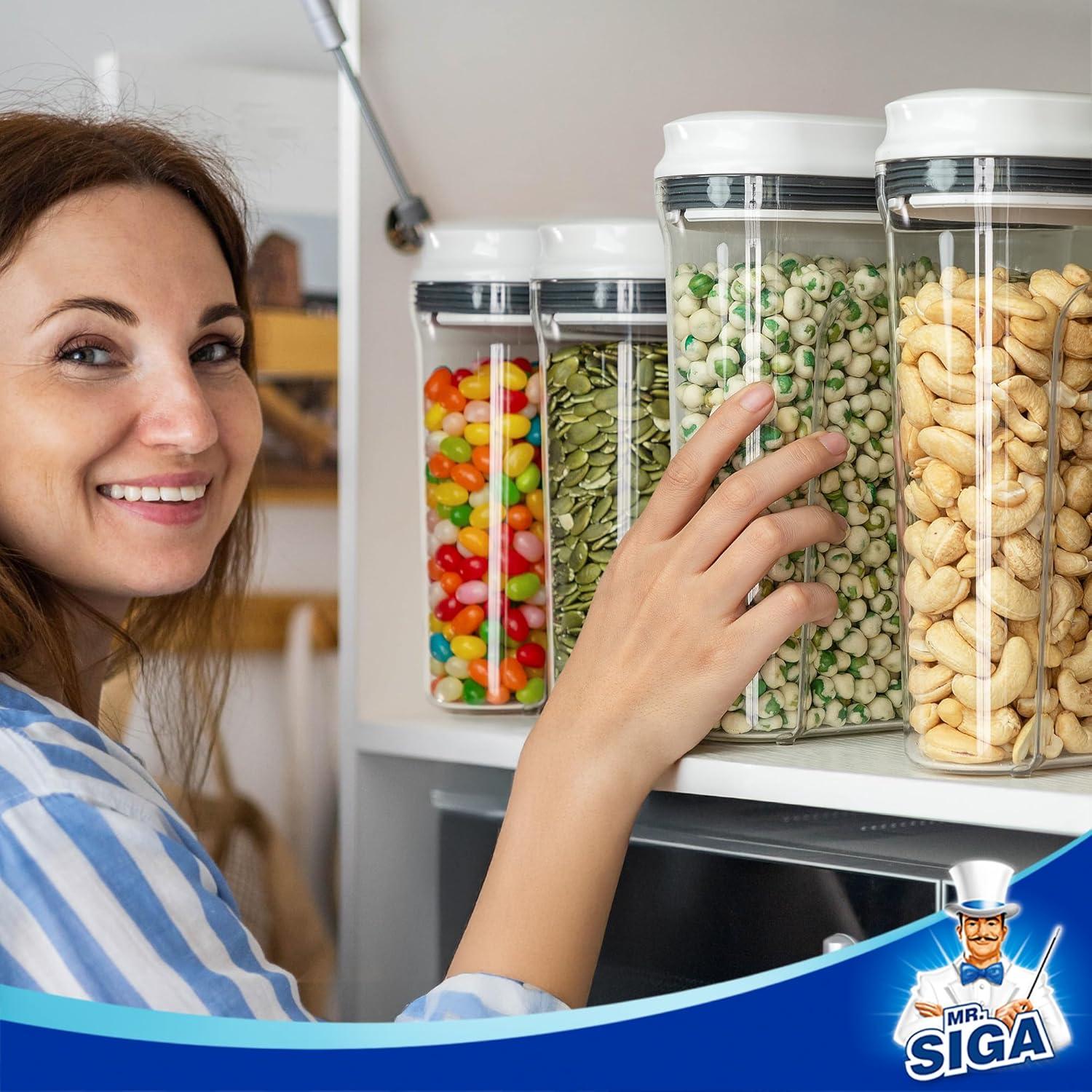 Conjunto de dispensadores de cereal herméticos MR.SIGA 1.6L