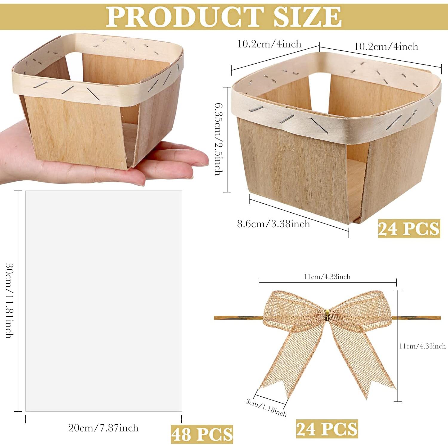 Kigley 24 Cestas de Regalo de Madera 10.2 cm Marrón