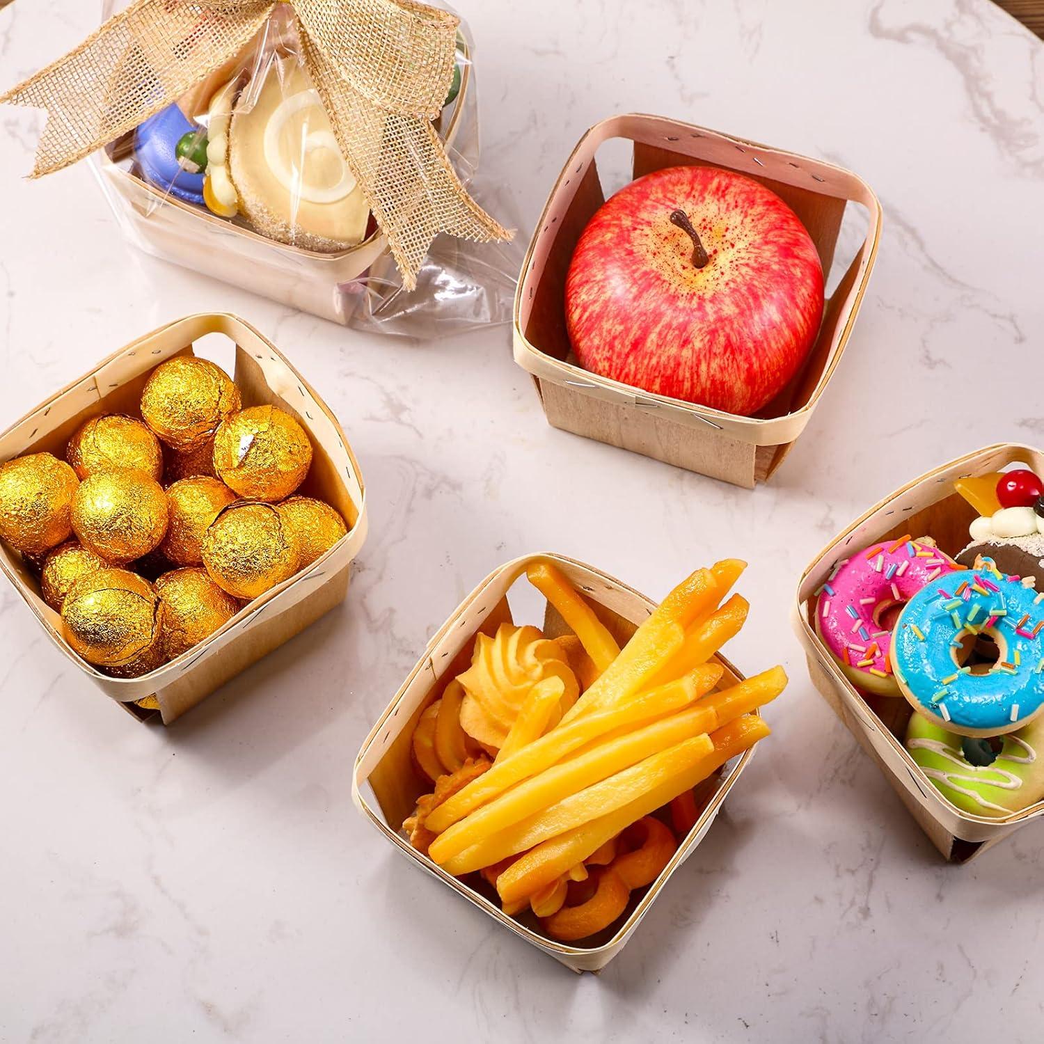 Kigley 24 Cestas de Regalo de Madera 10.2 cm Marrón