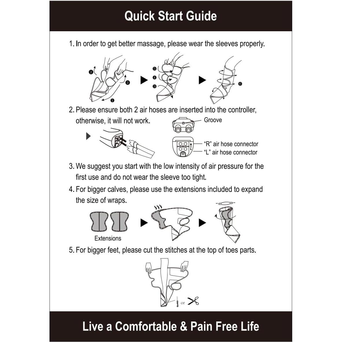 Masajeador de Aire para Piernas FIT KING FT-009A - 2 Modos 3 Intensidades