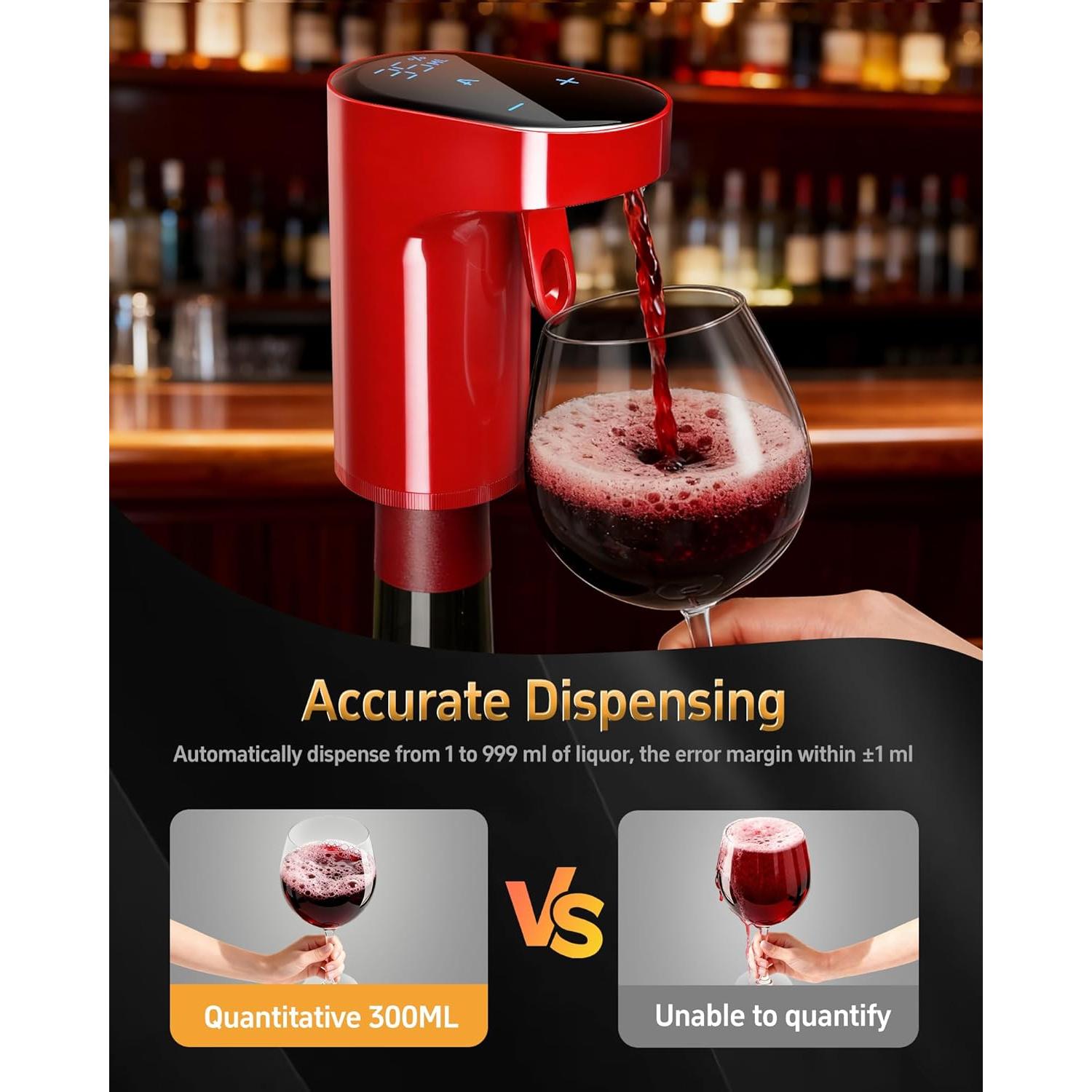 Dispensador de Vino Eléctrico Redsack 5-en-1 Rojo 999ml