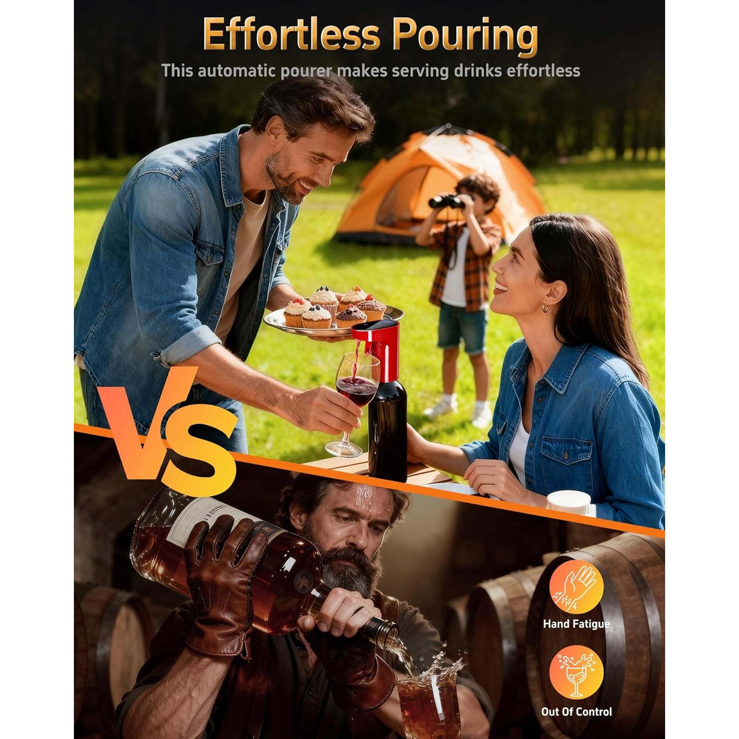 Dispensador de Vino Eléctrico Redsack 5-en-1 Rojo 999ml