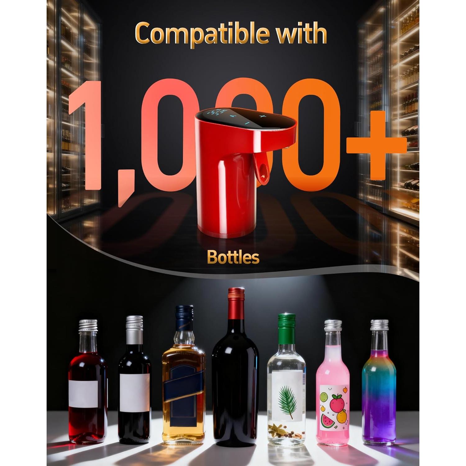 Dispensador de Vino Eléctrico Redsack 5-en-1 Rojo 999ml