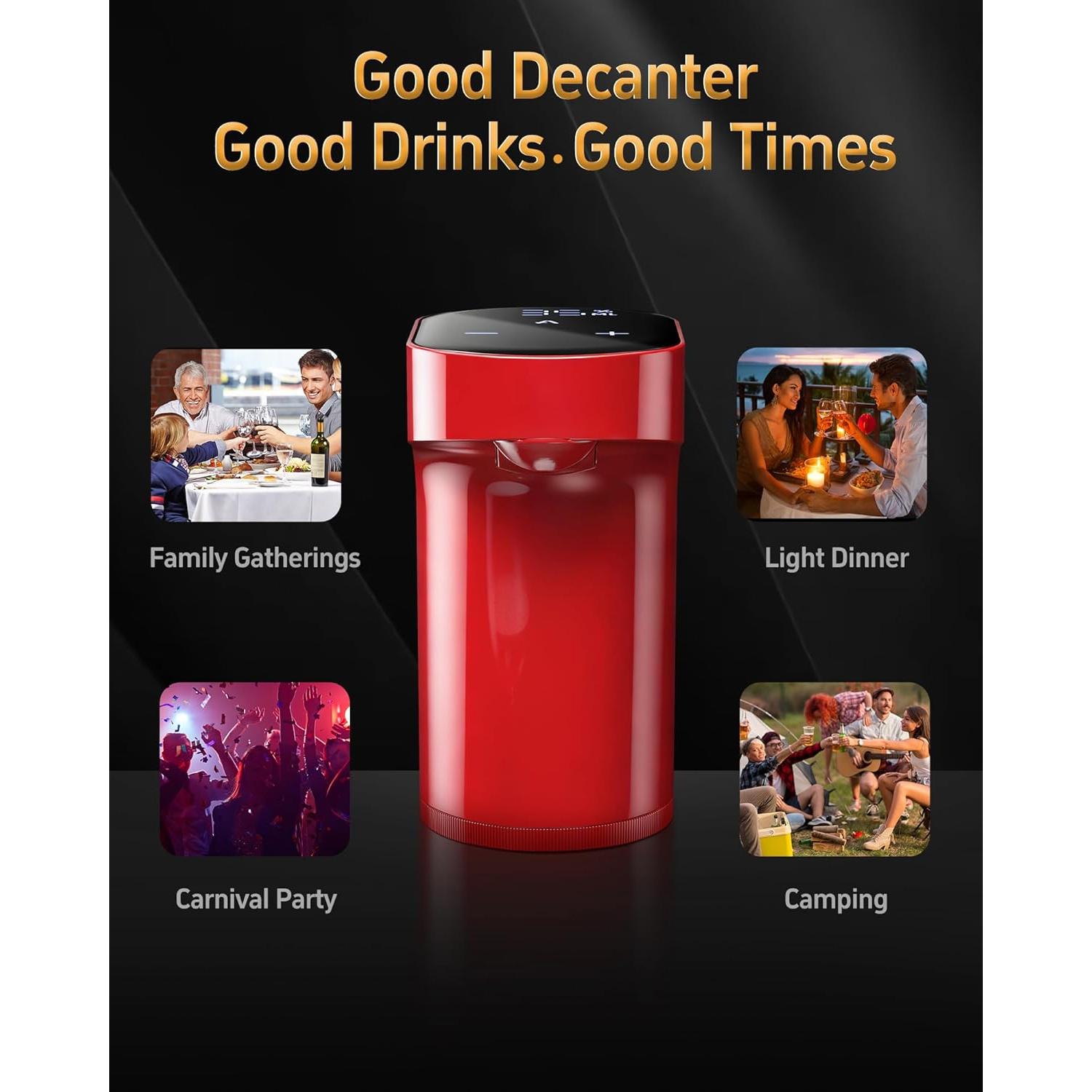 Dispensador de Vino Eléctrico Redsack 5-en-1 Rojo 999ml