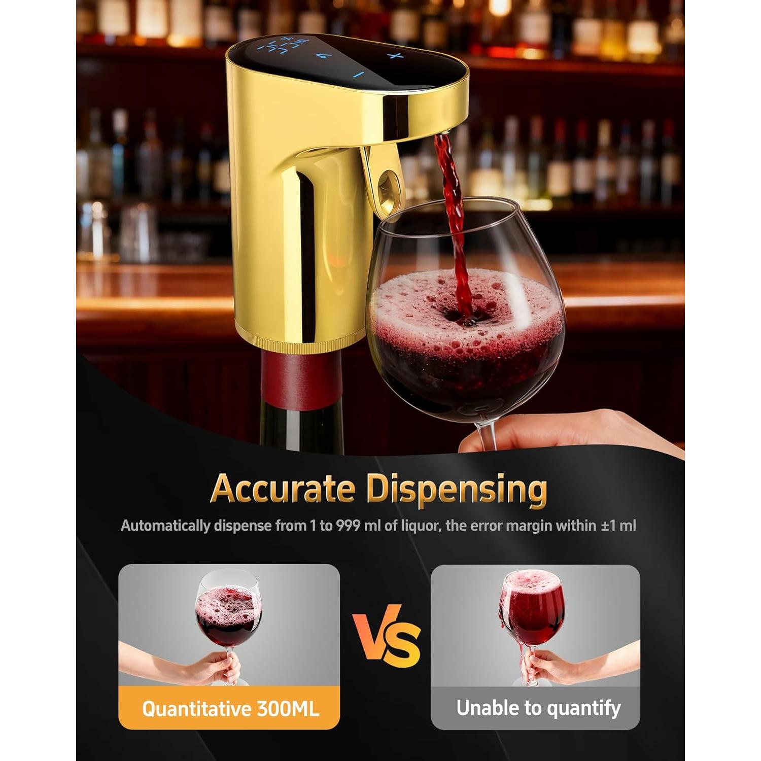 Dispensador de Vino Eléctrico Redsack 5-en-1 Oro 999ml