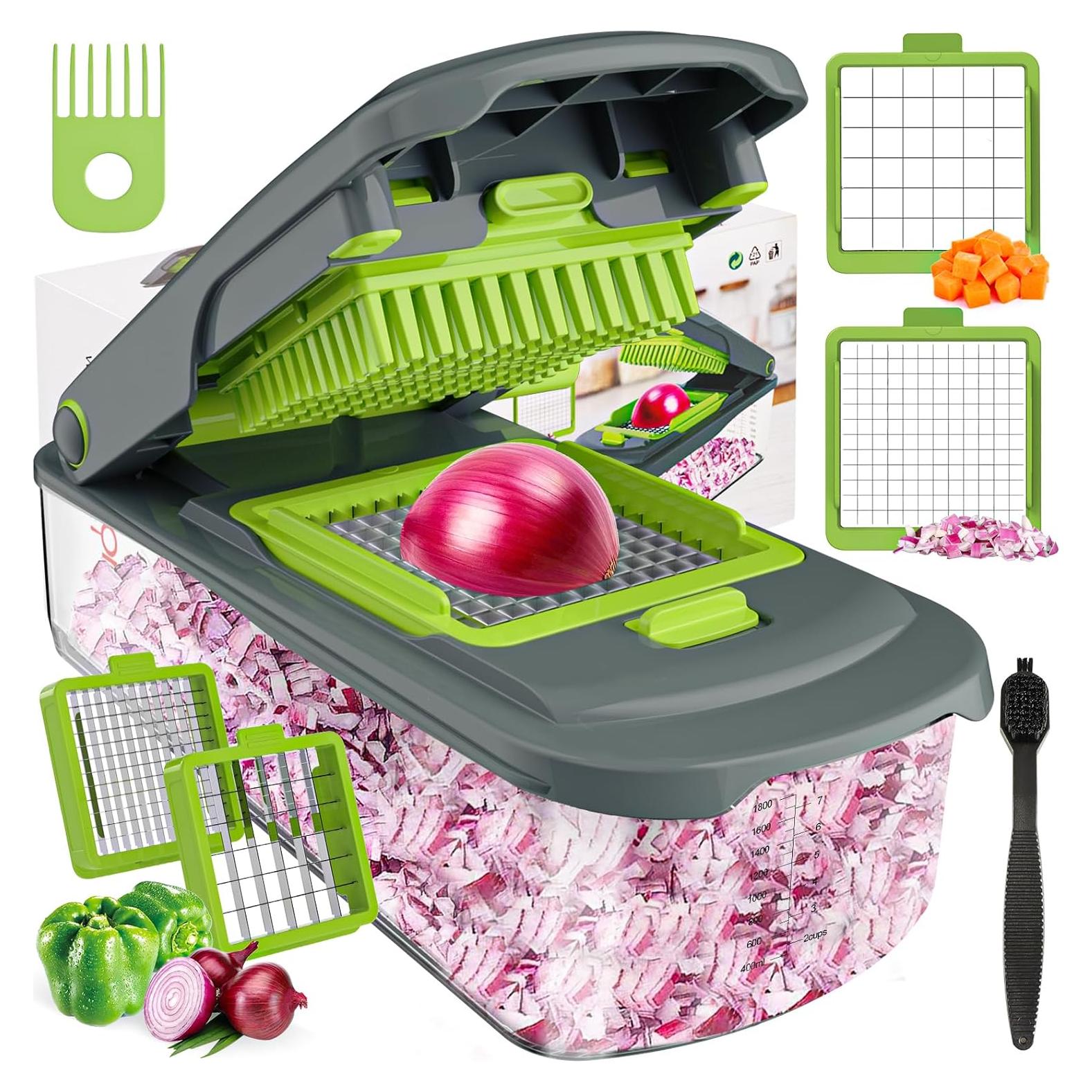 Cortador de Verduras Cambom B860-B Multifuncional Verde 2 Cuchillas