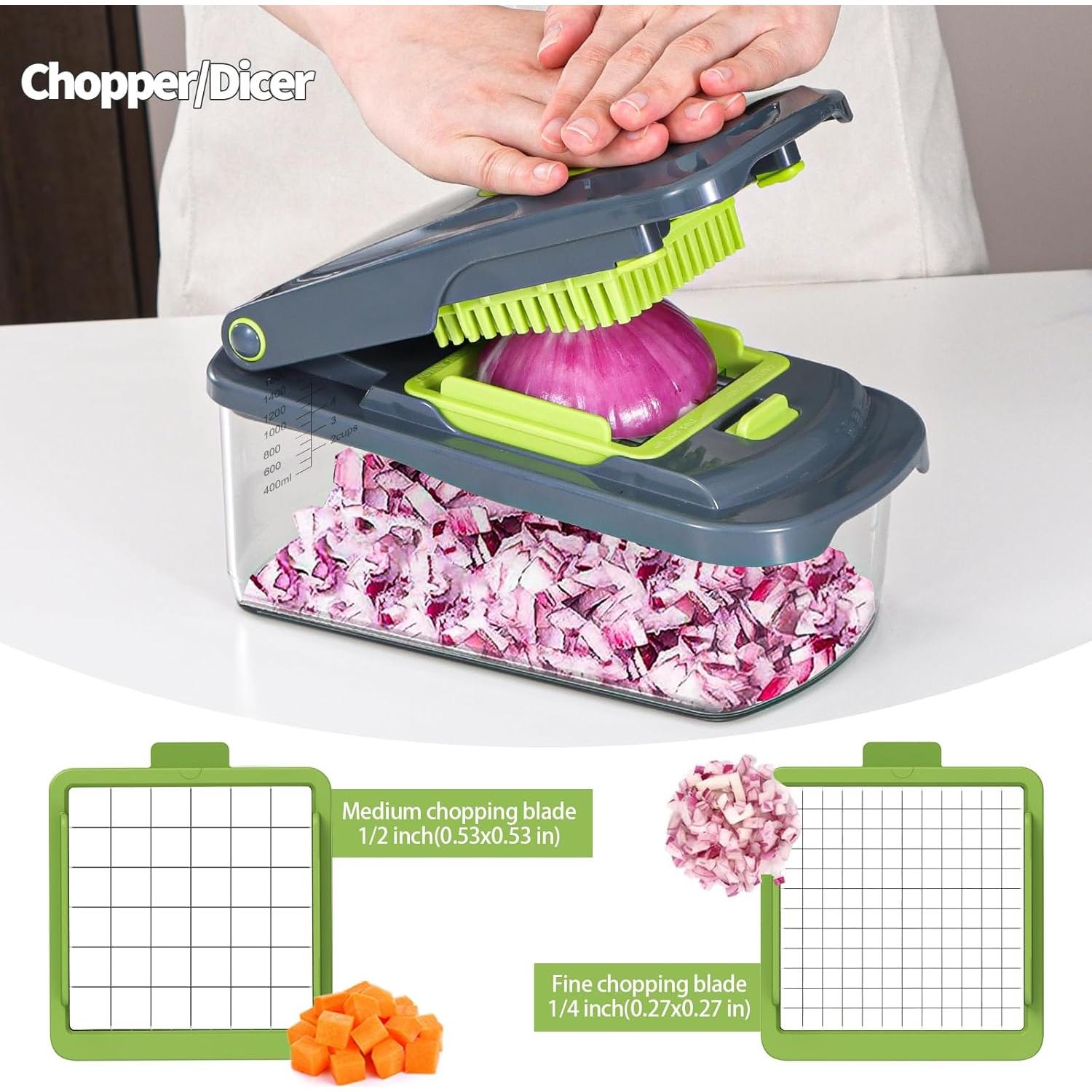 Cortador de Verduras Cambom B860-B Multifuncional Verde 2 Cuchillas