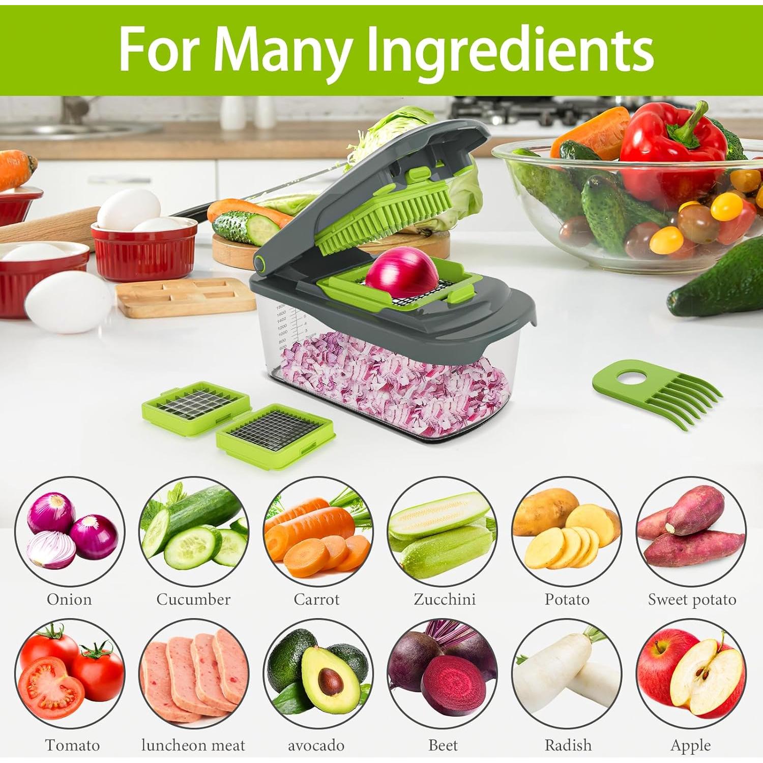 Cortador de Verduras Cambom B860-B Multifuncional Verde 2 Cuchillas