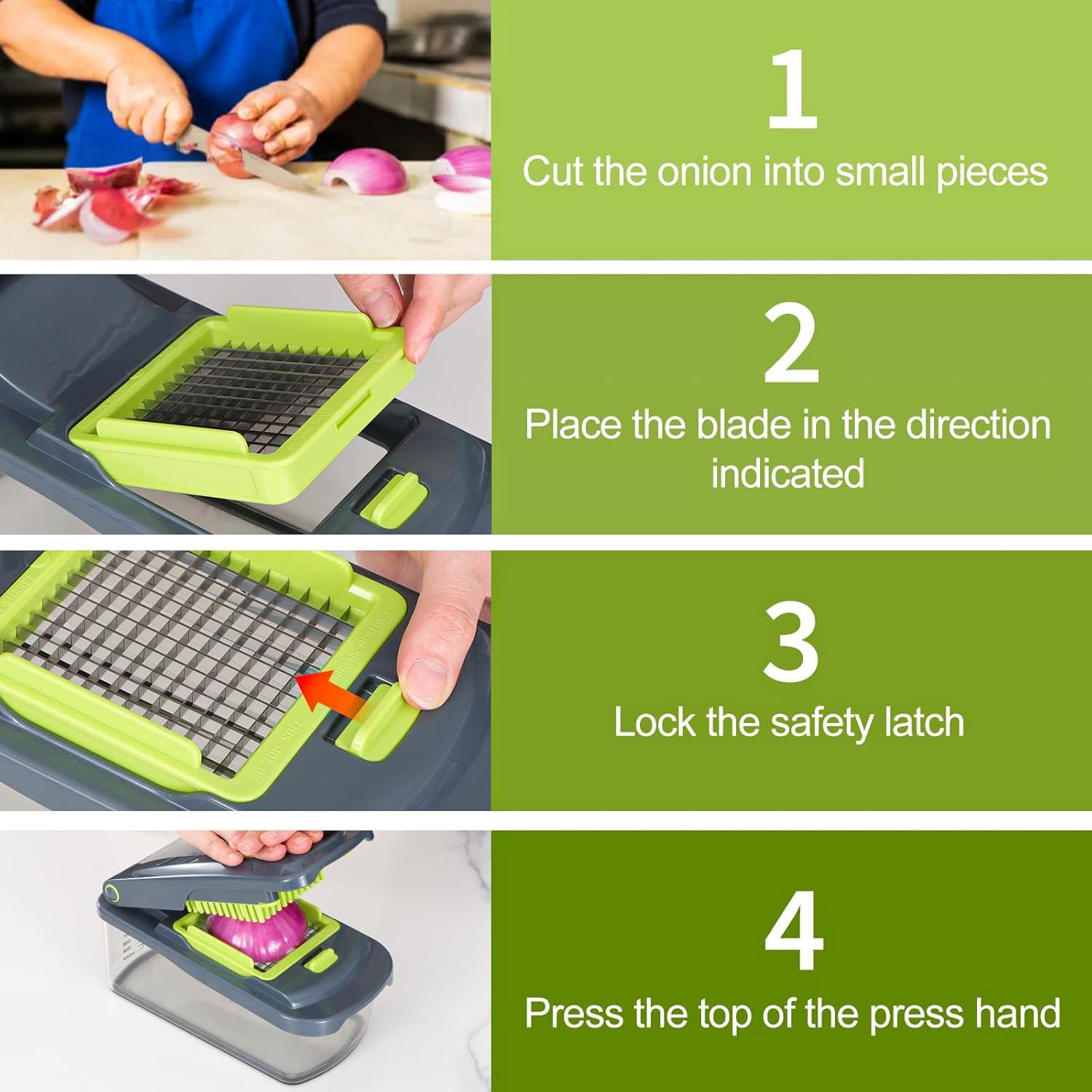 Cortador de Verduras Cambom B860-B Multifuncional Verde 2 Cuchillas