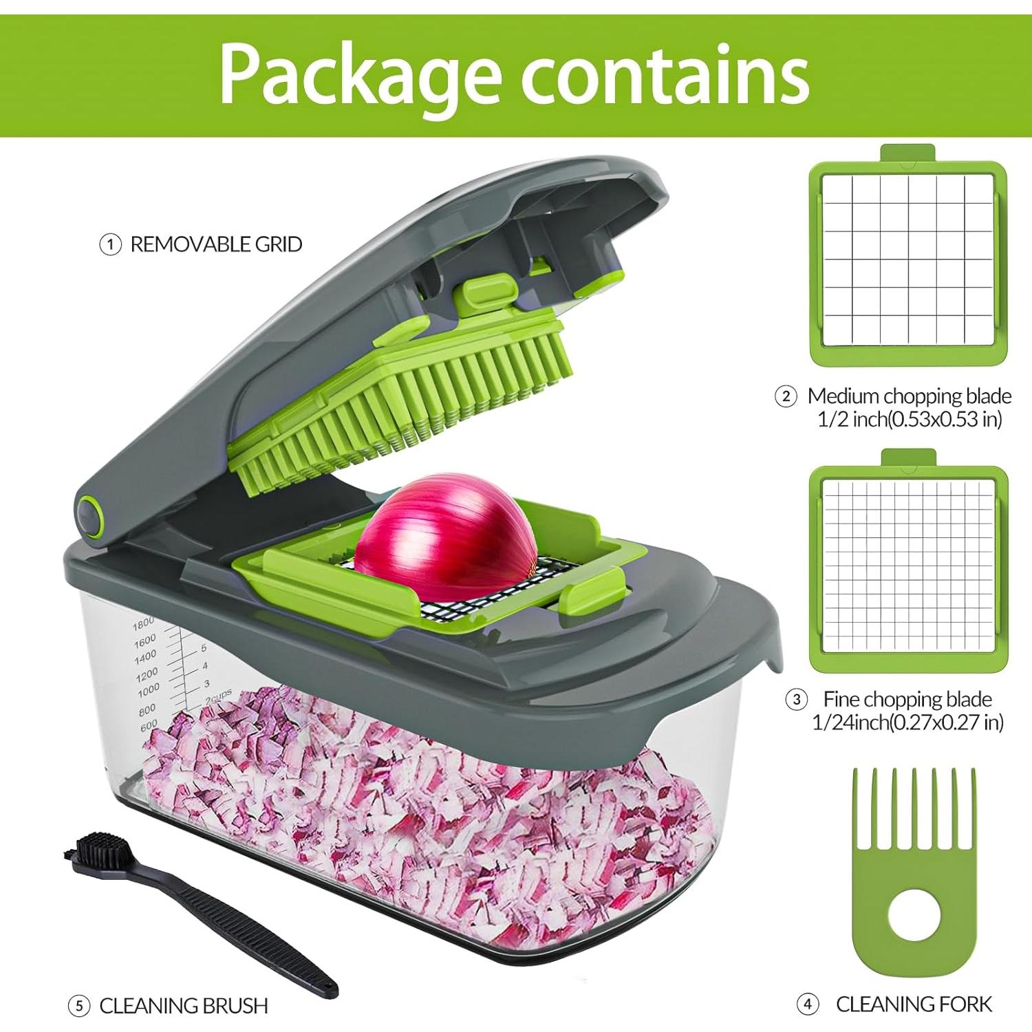 Cortador de Verduras Cambom B860-B Multifuncional Verde 2 Cuchillas