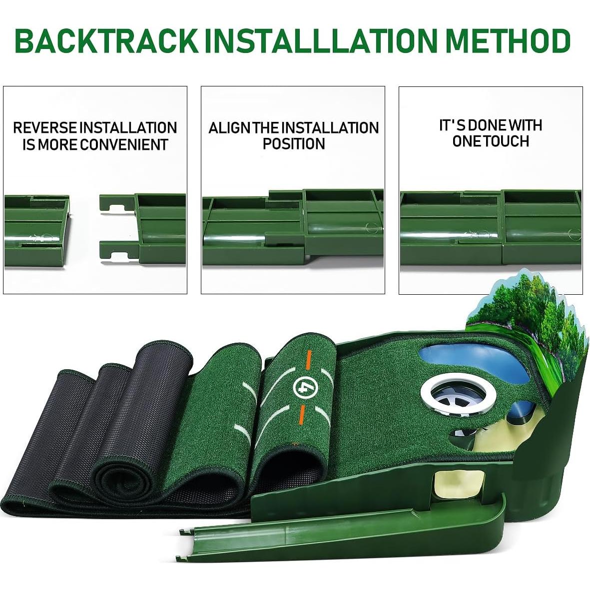 Alfombra de Putting HUAEN G7 2.84m 3 Huecos Plegable