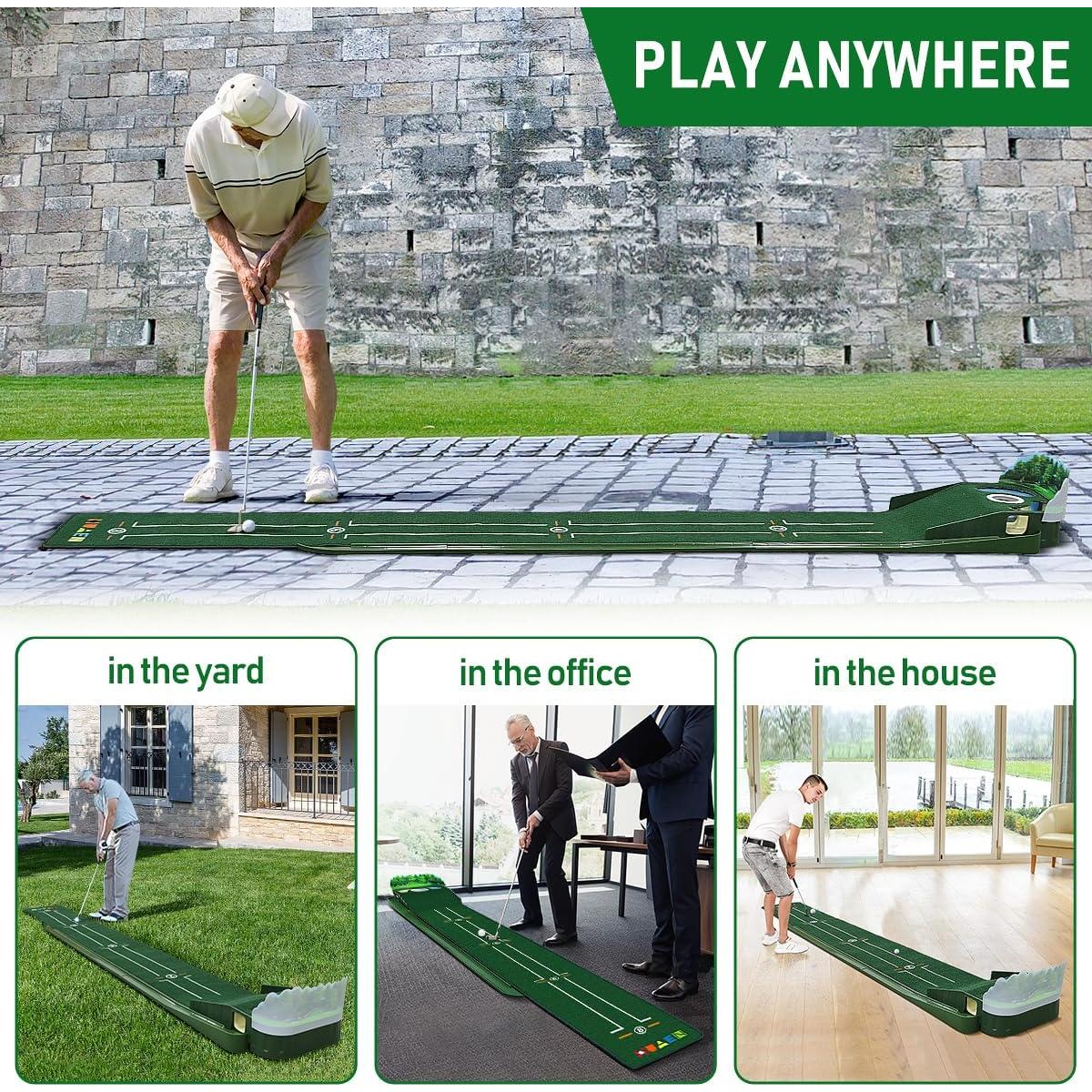 Alfombra de Putting HUAEN G7 2.84m 3 Huecos Plegable