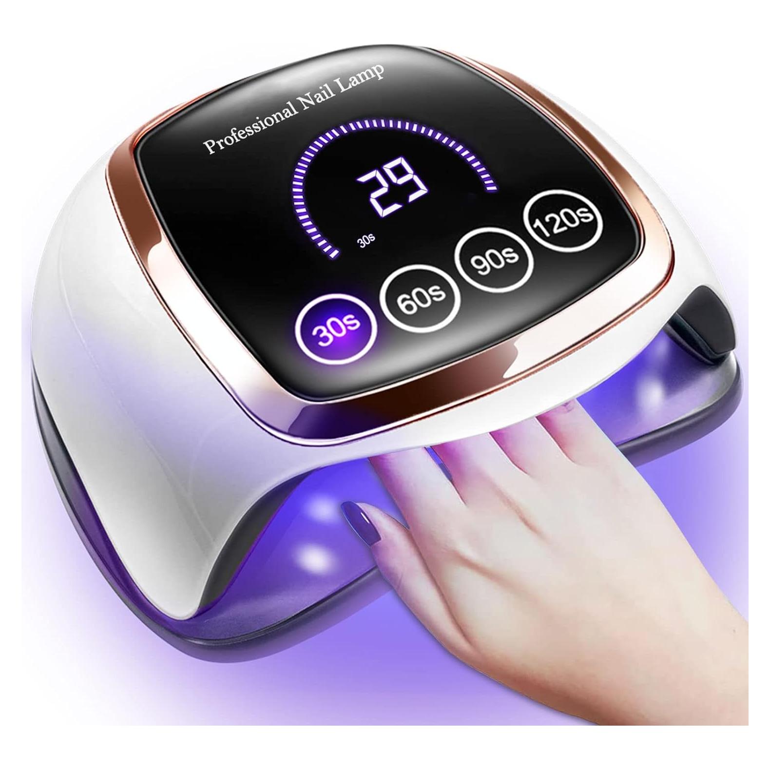 Lámpara de Uñas UV LED Gugusure 180W con Sensor y Pantalla LCD