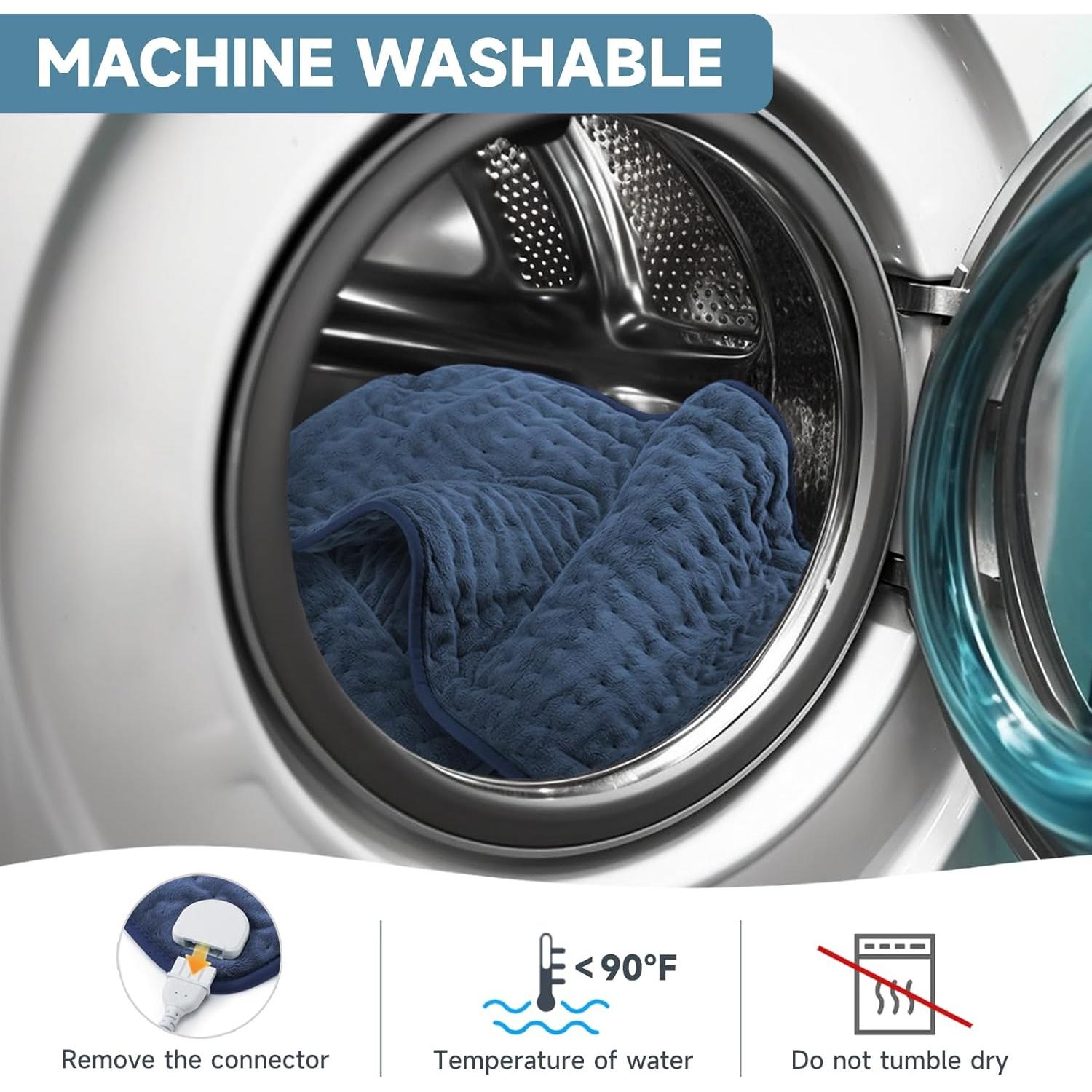 Almohadilla Calefactora ZUODUN 61x30cm 6 Niveles Calor Azul