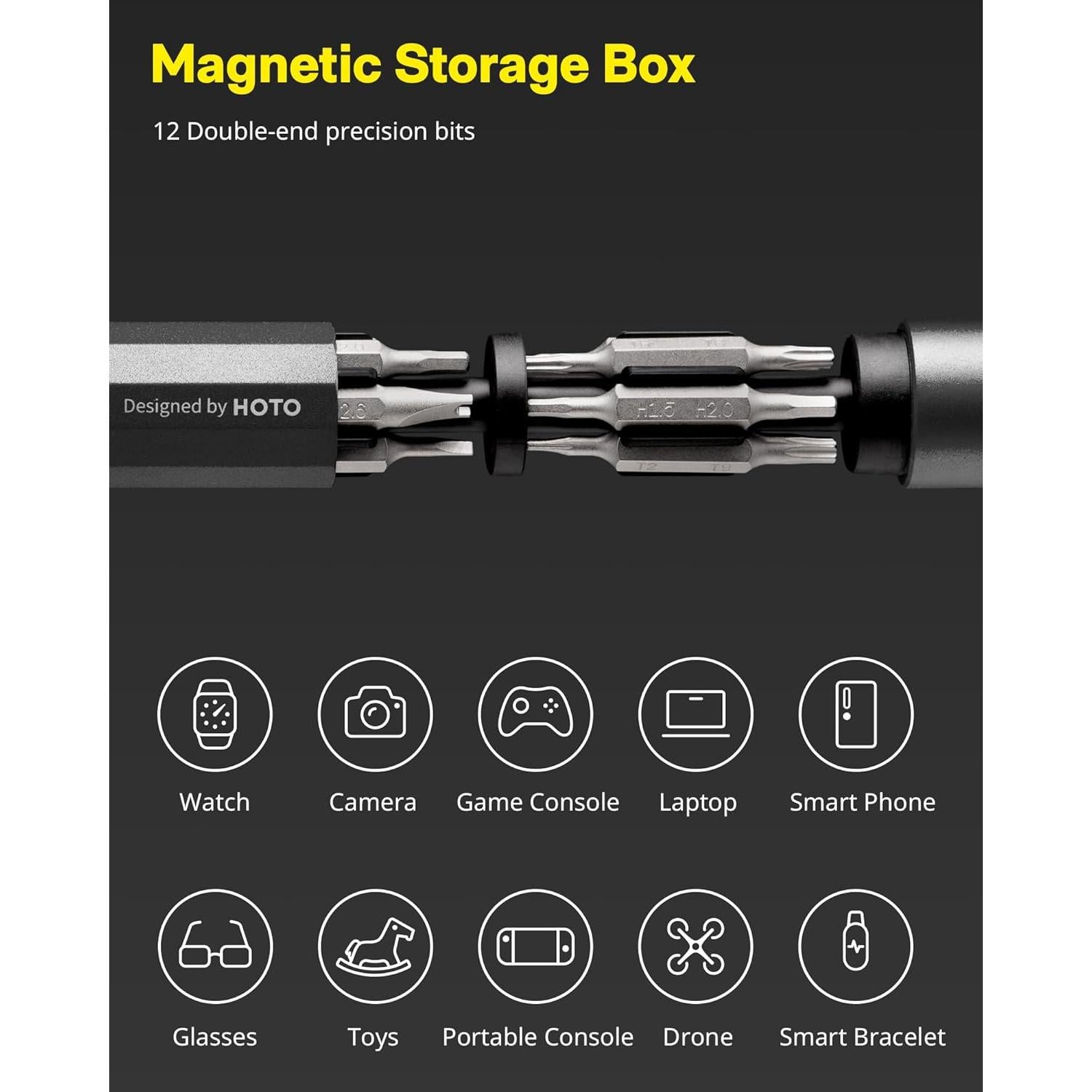 Juego de Destornilladores HOTO 24 en 1 Magnético Gris