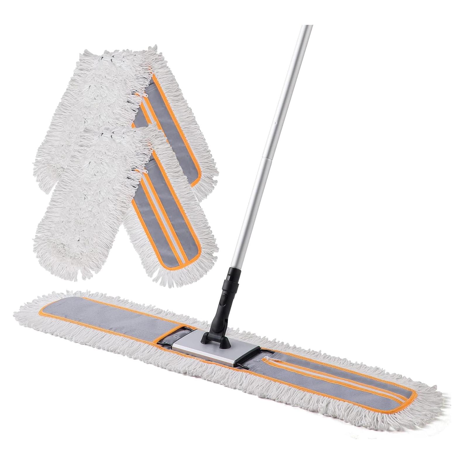 Mopa Comercial CLEANHOME 99 cm con Mango Extensible y 2 Paños
