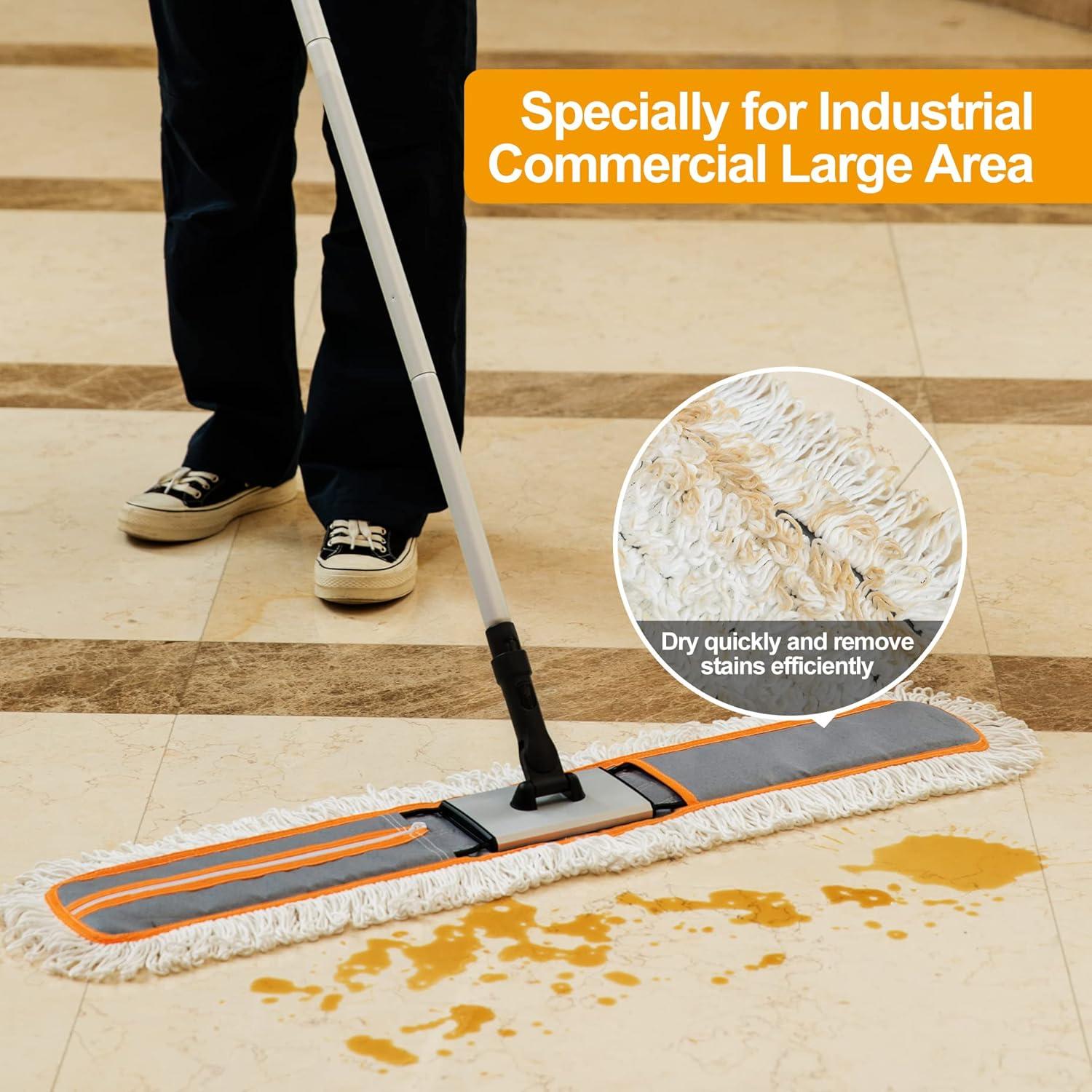 Mopa Comercial CLEANHOME 99 cm con Mango Extensible y 2 Paños