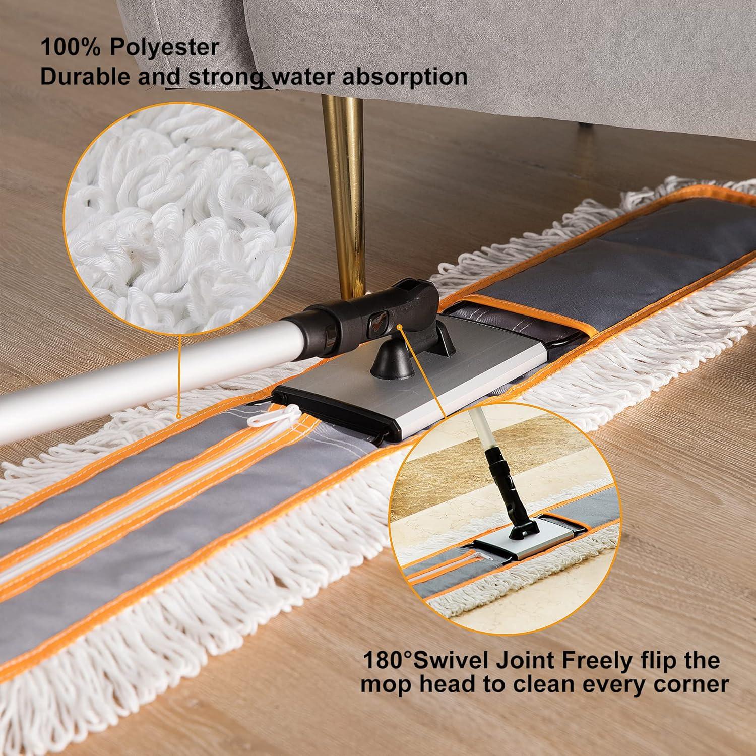 Mopa Comercial CLEANHOME 99 cm con Mango Extensible y 2 Paños