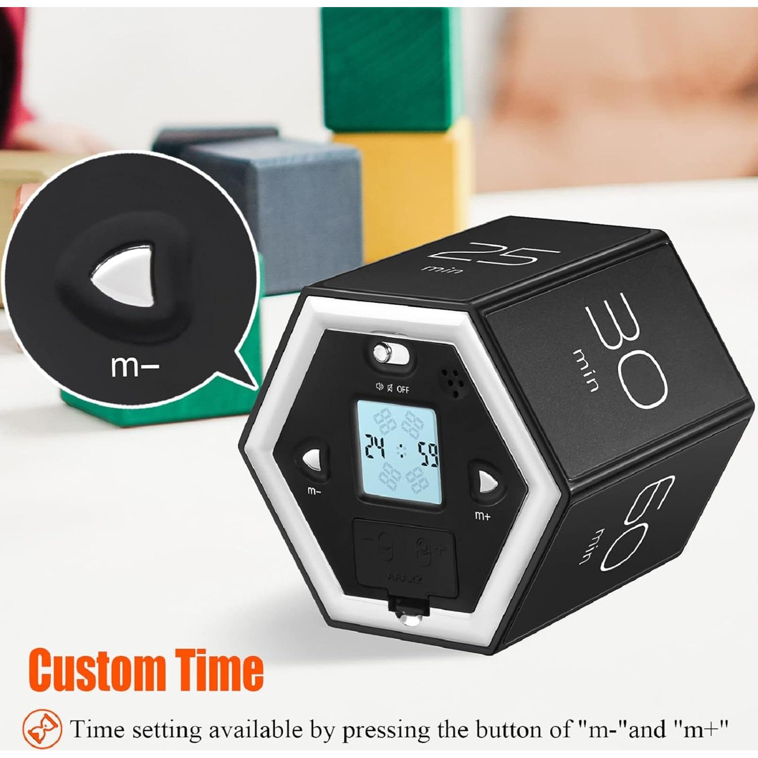 Temporizador Pomodoro YATOISUR Negro Silencioso 7.49 cm