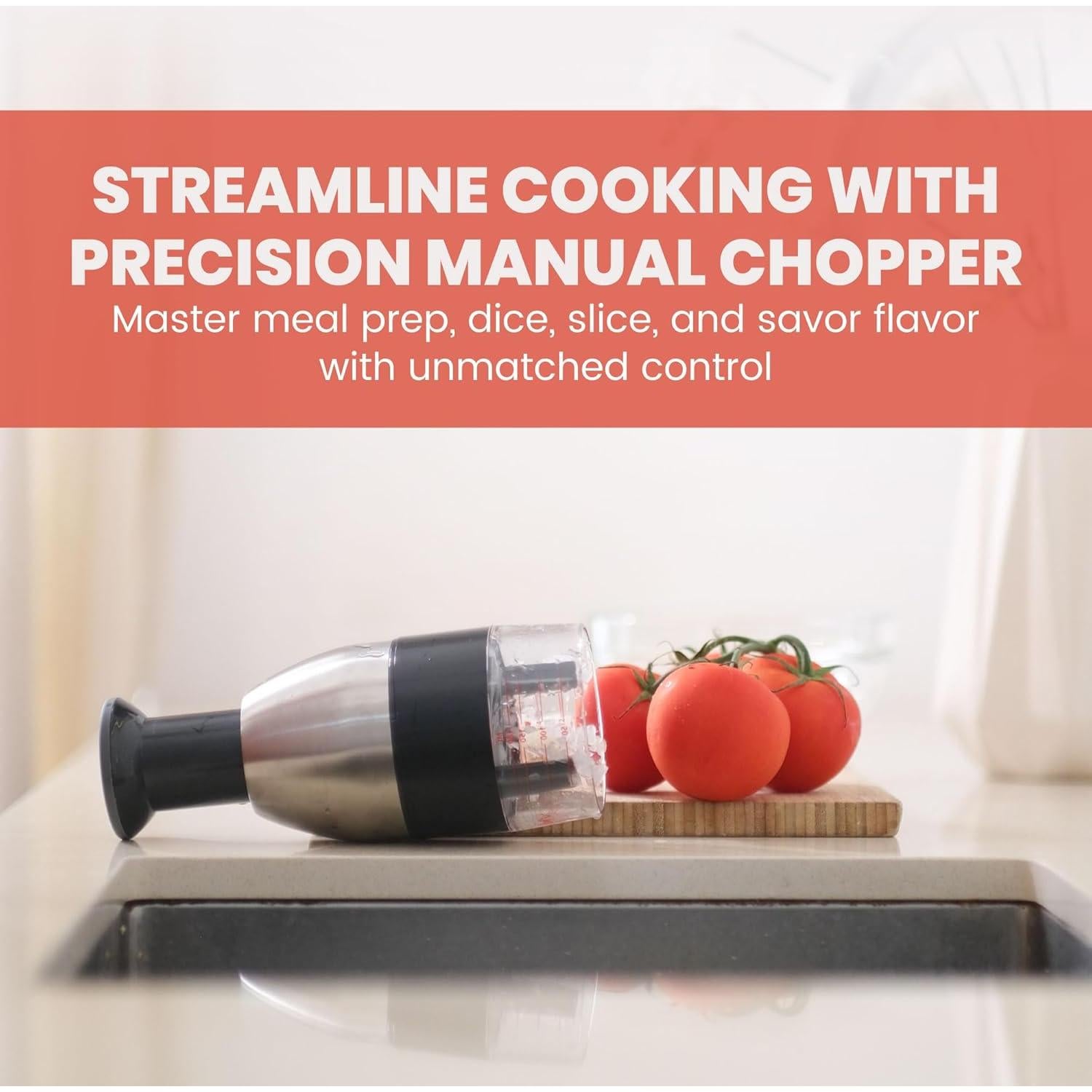 Picador Manual Slap Chop Vivaant - Cortador de Verduras y Ajo