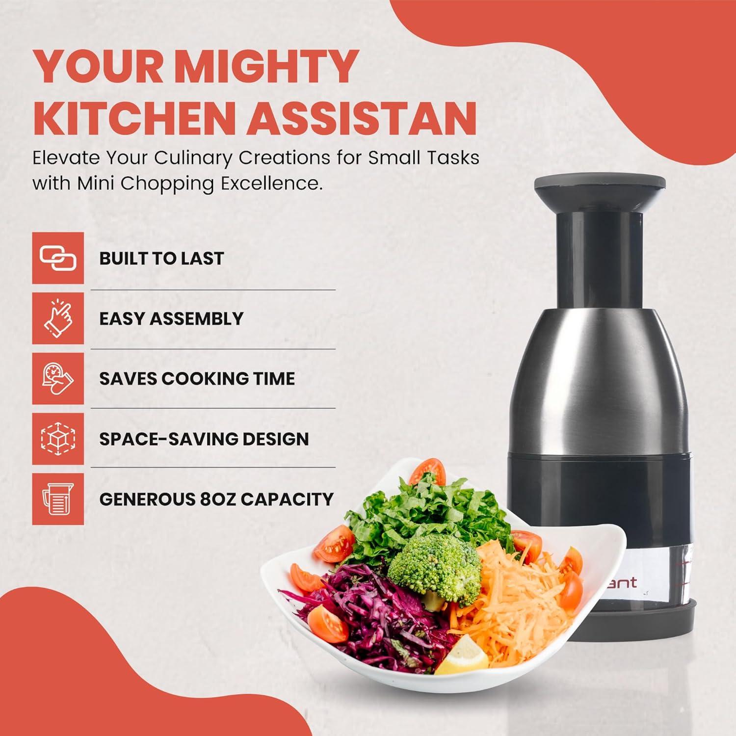 Picador Manual Slap Chop Vivaant - Cortador de Verduras y Ajo