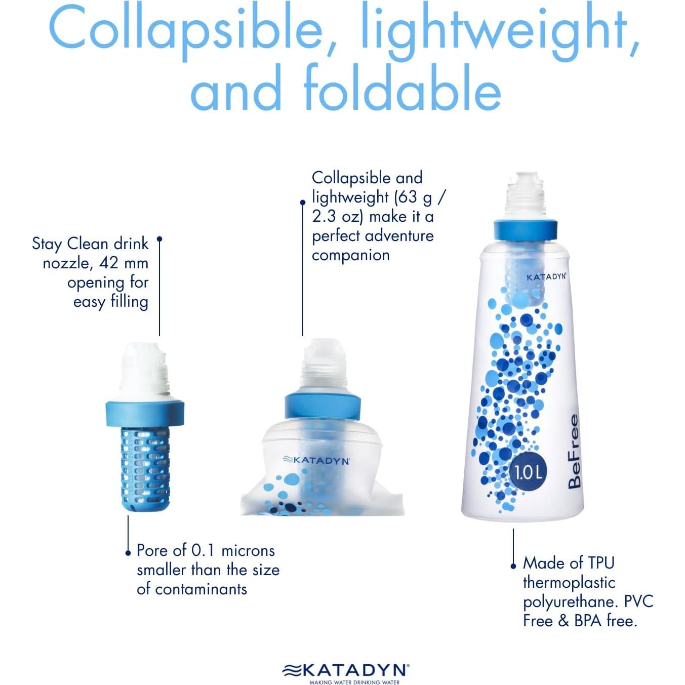 Katadyn BeFree 1L Filtro de Agua Plegable Ultraligero