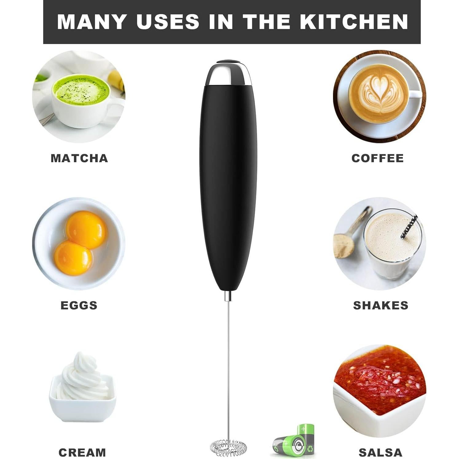 Espumador de Leche Eléctrico Anteday, 240W, Inoxidable, Negro