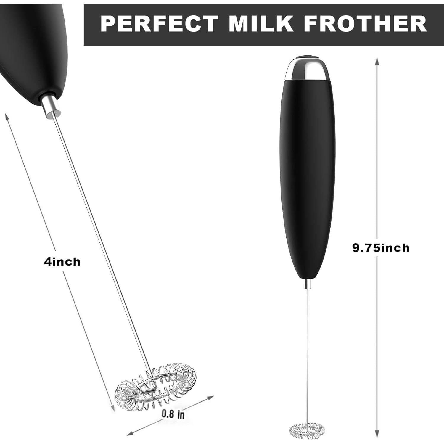 Espumador de Leche Eléctrico Anteday, 240W, Inoxidable, Negro
