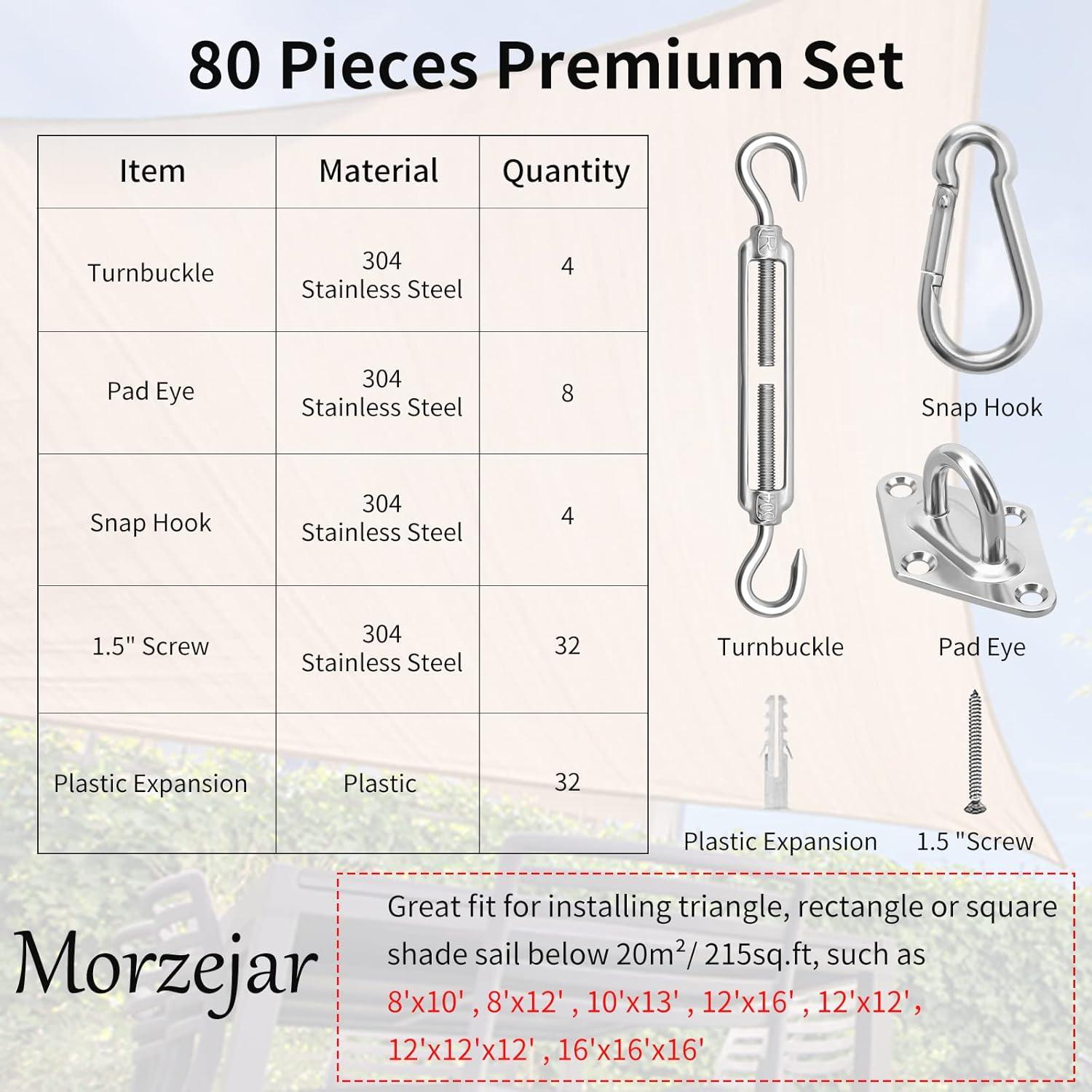 Kit de Hardware para Velas de Sombra Morzejar 80pcs