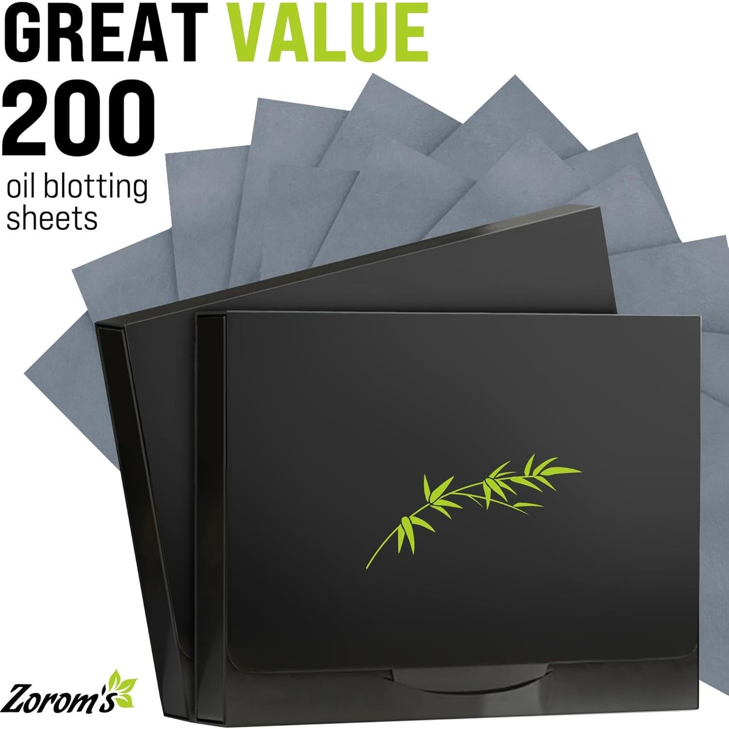 Hojas Absorbentes de Aceite Zorom's - 200 Unidades Carbón de Bambú