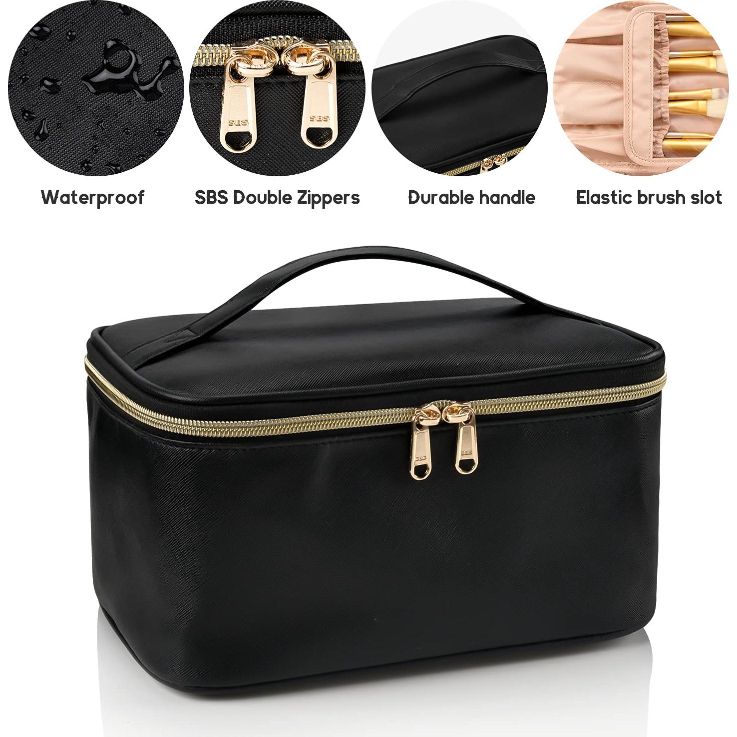 Bolsa de Maquillaje OCHEAL Negra Portátil 23.9x16.5cm