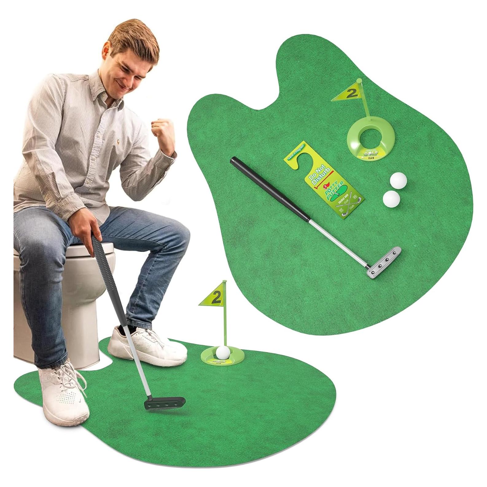 Juego de Golf Potty Putter Fairly Odd Novelties Verde